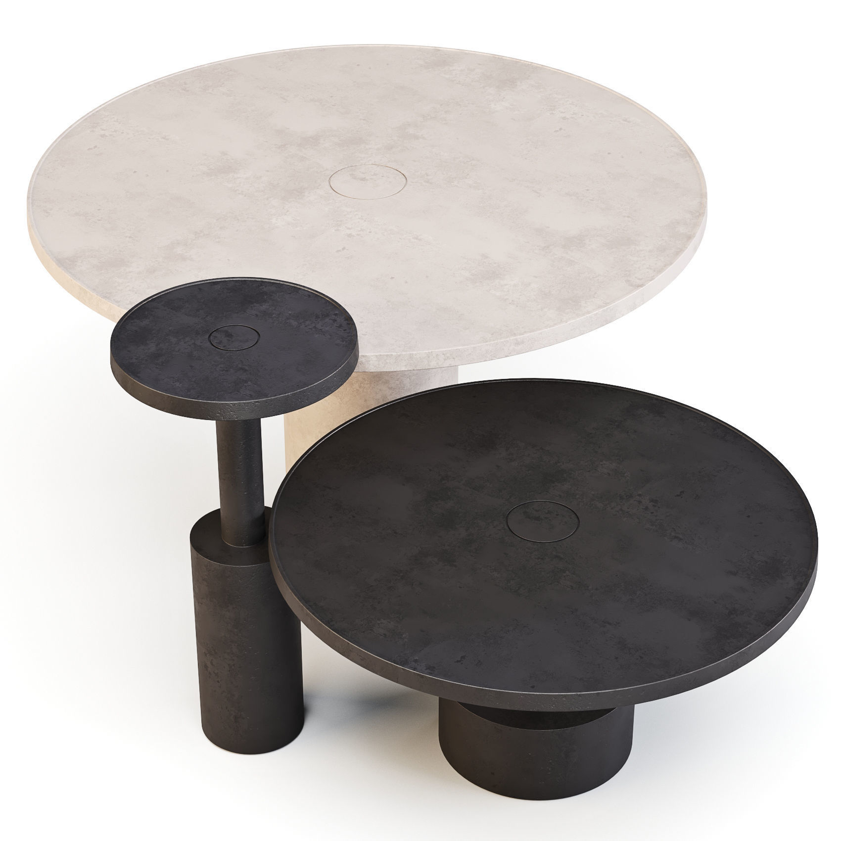 Baxter Pilar - Coffee and Side Table Set 02 3D model | CGTrader