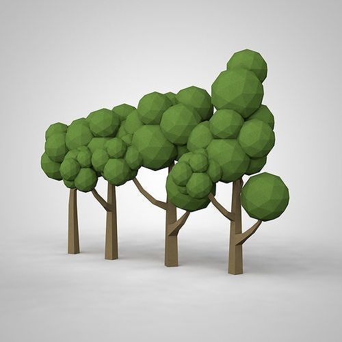 Trees tree with cloud 3D model 3D printable | CGTrader
