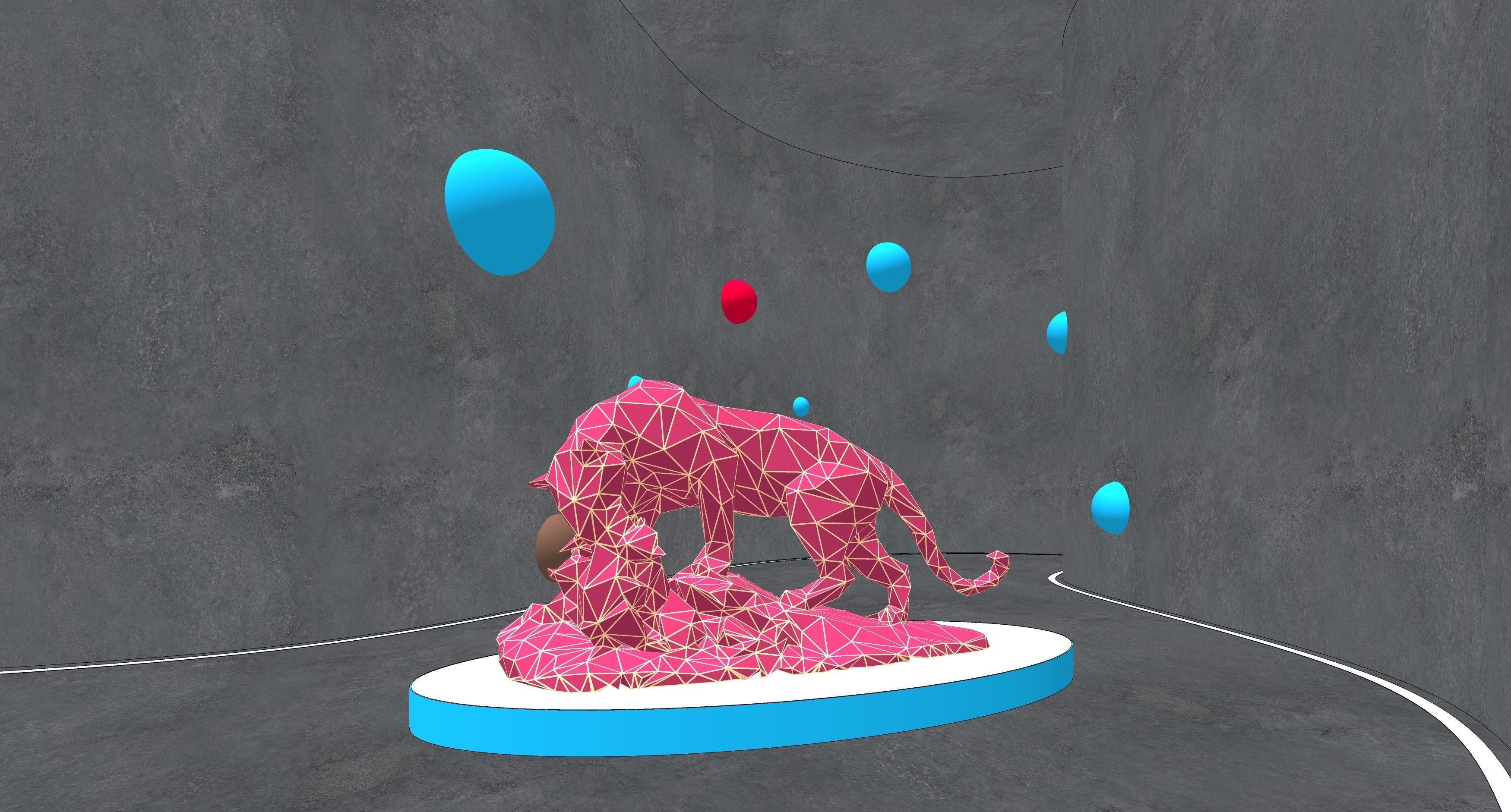 modern animal abstract sculpture 3D model | CGTrader