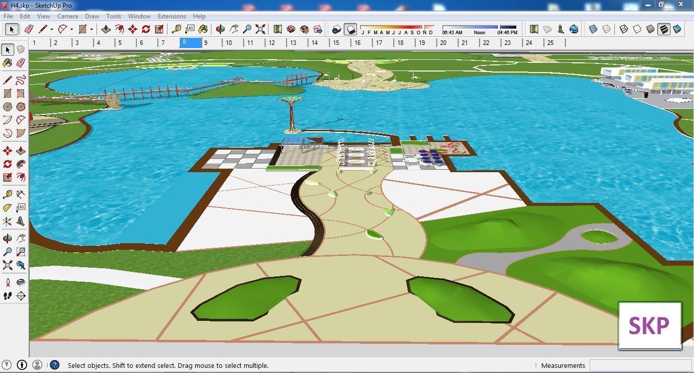 Sketchup Landscape Park H4 3D model | CGTrader