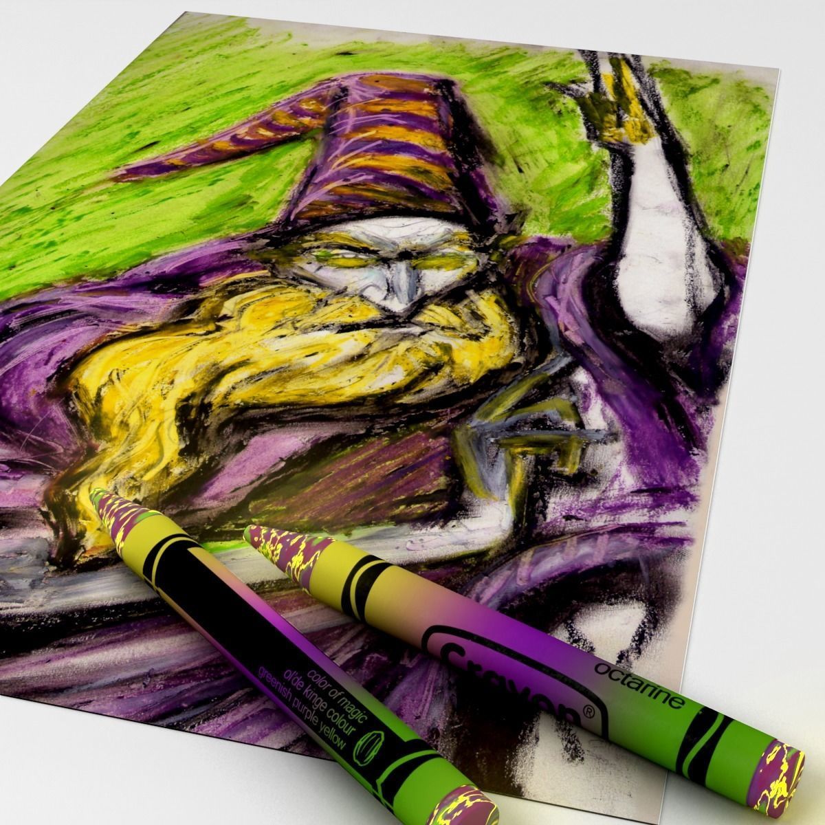 Crayon and Drawings 3D model CGTrader