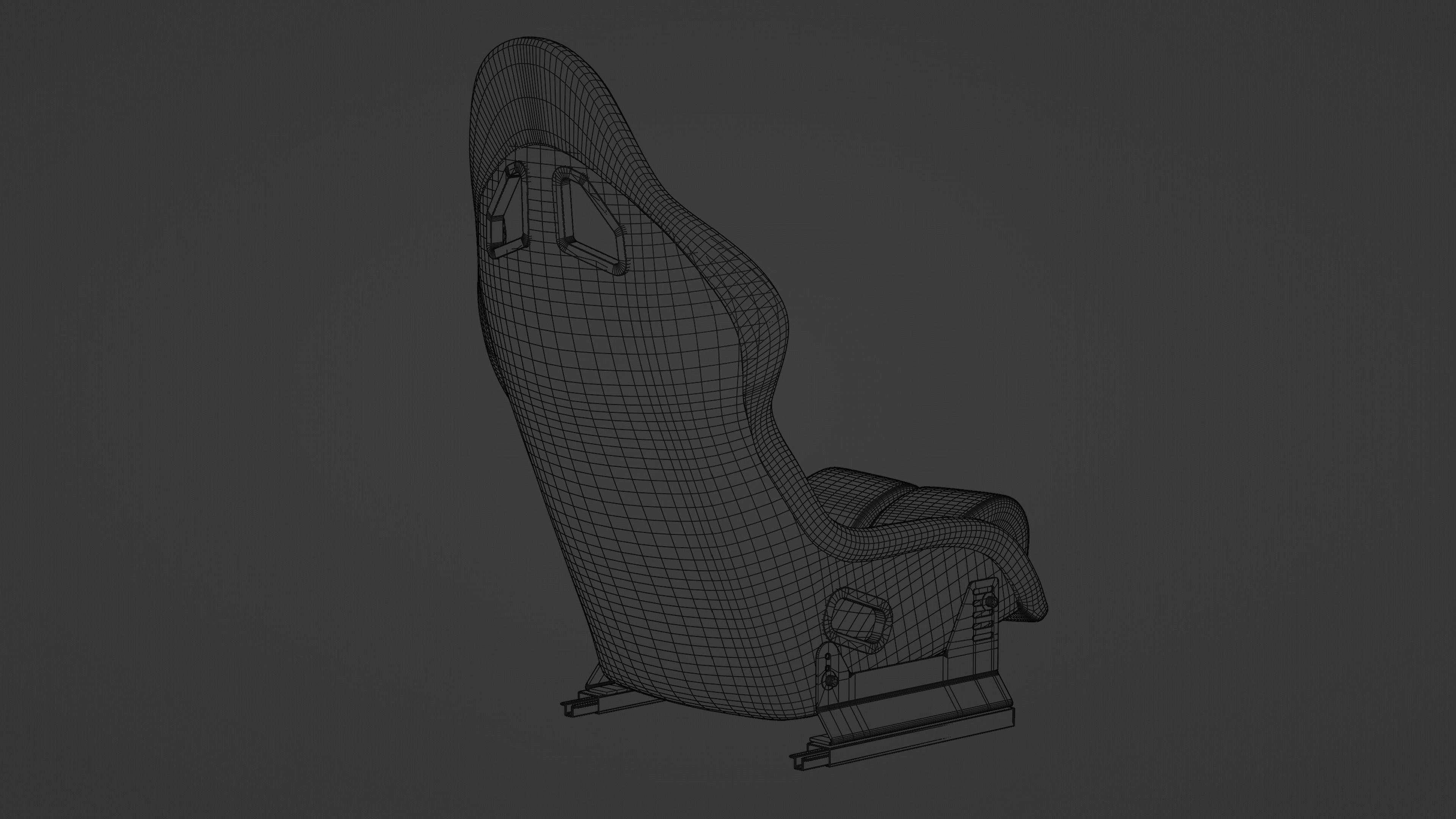 Racing Seat Bucket with Seat Brackets and Seat Sliders 3D model CGTrader