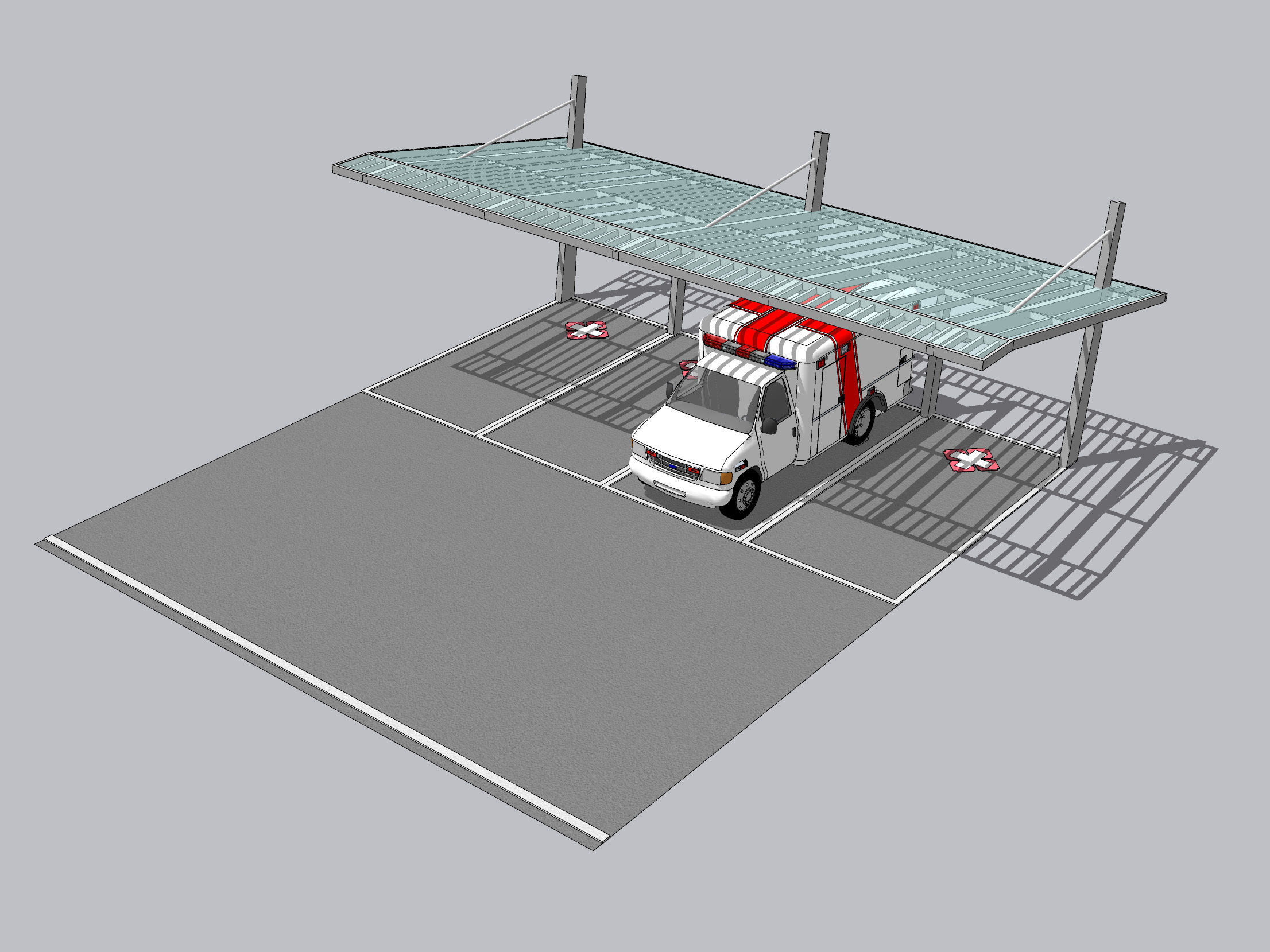 Ambulance Parking Space 3D model CGTrader