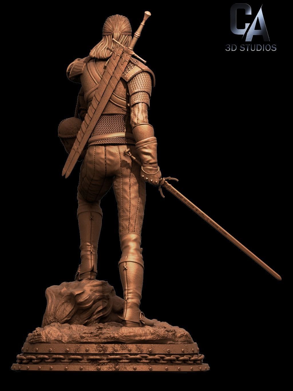 Geralt 3D Print witcher statue 3D model 3D printable | CGTrader