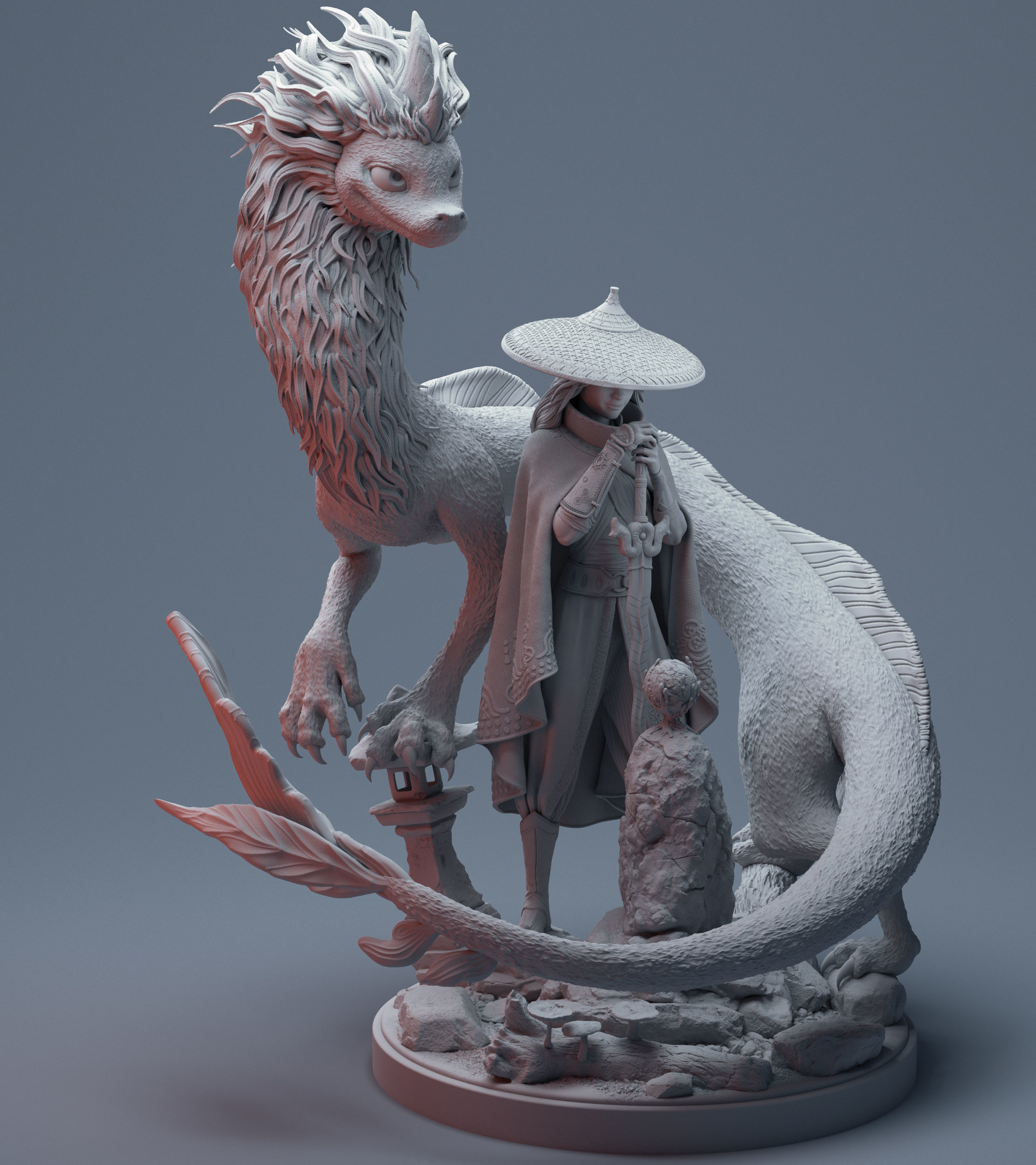 Raya and the last Draon 3D Printable Statue 3D model 3D printable