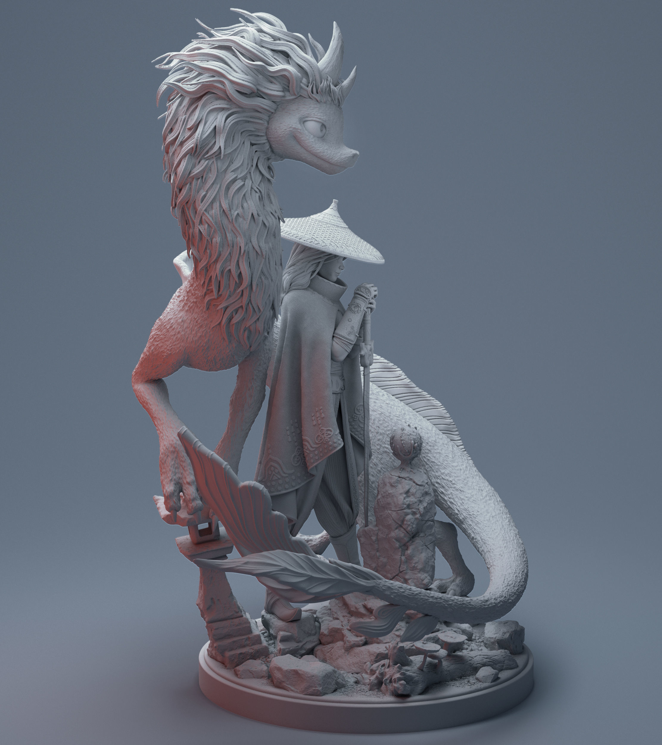 Raya and the last Draon 3D Printable Statue 3D model 3D printable