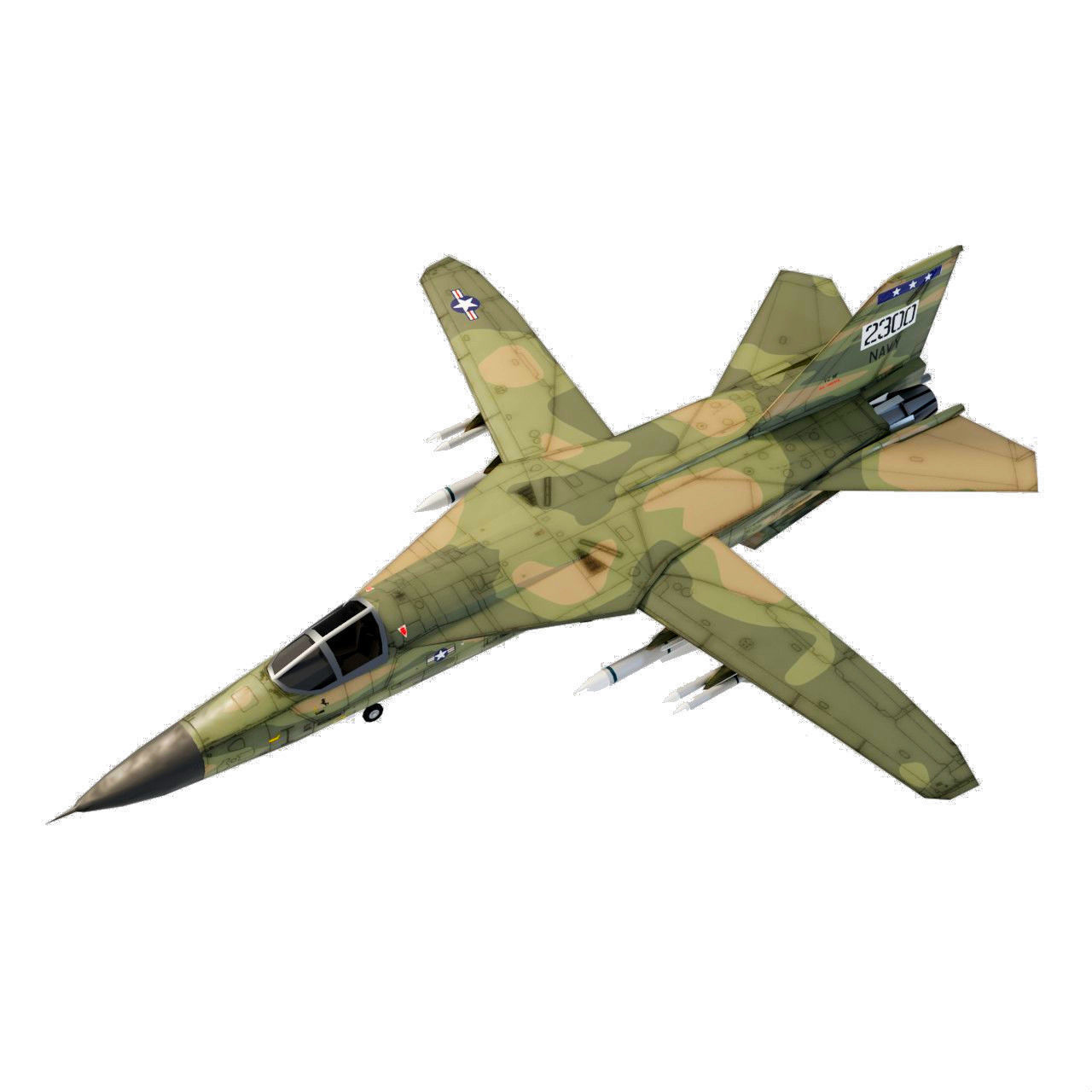 3D model General Dynamics F111 Aardvark jet fighter VR / AR / lowpoly