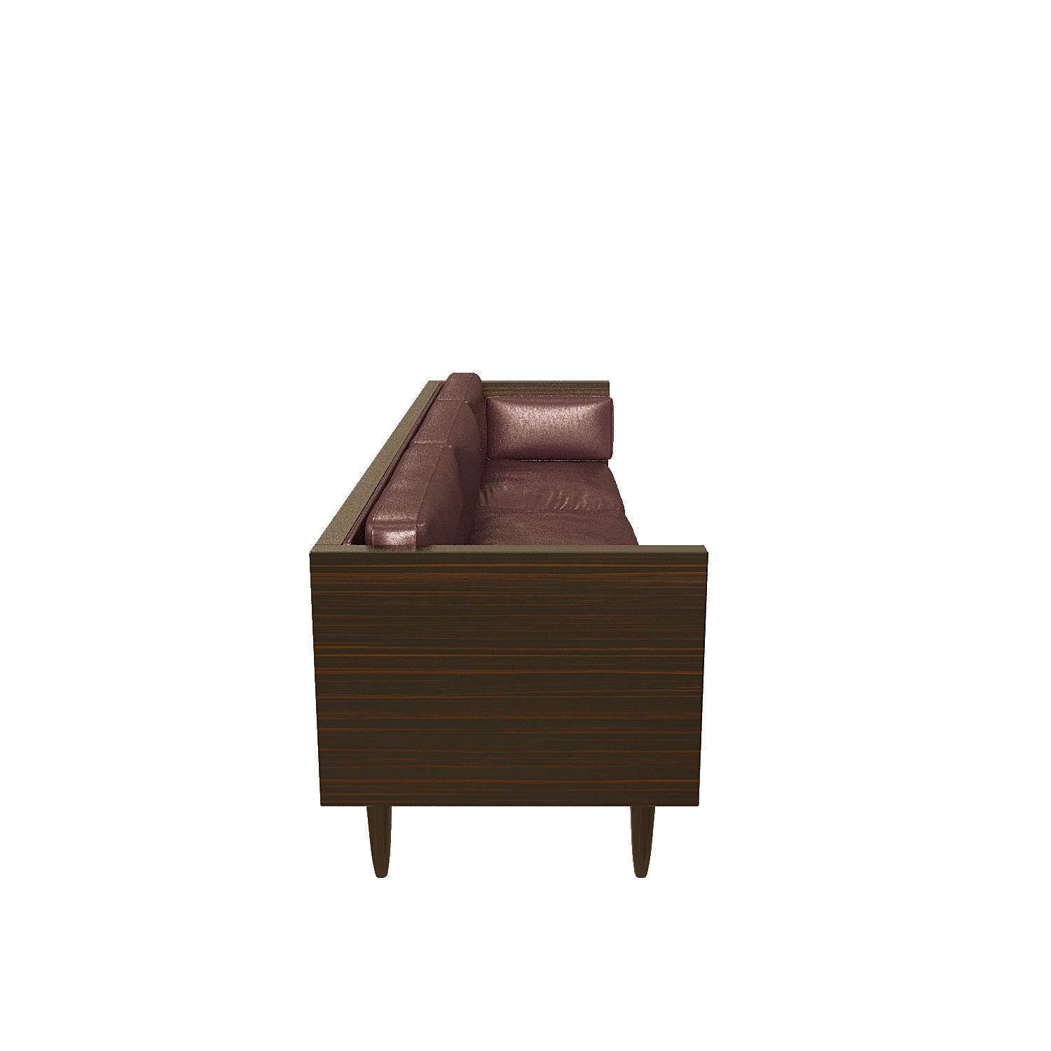 Leather Exposed Wood Frame Sofa Collection 3D model CGTrader