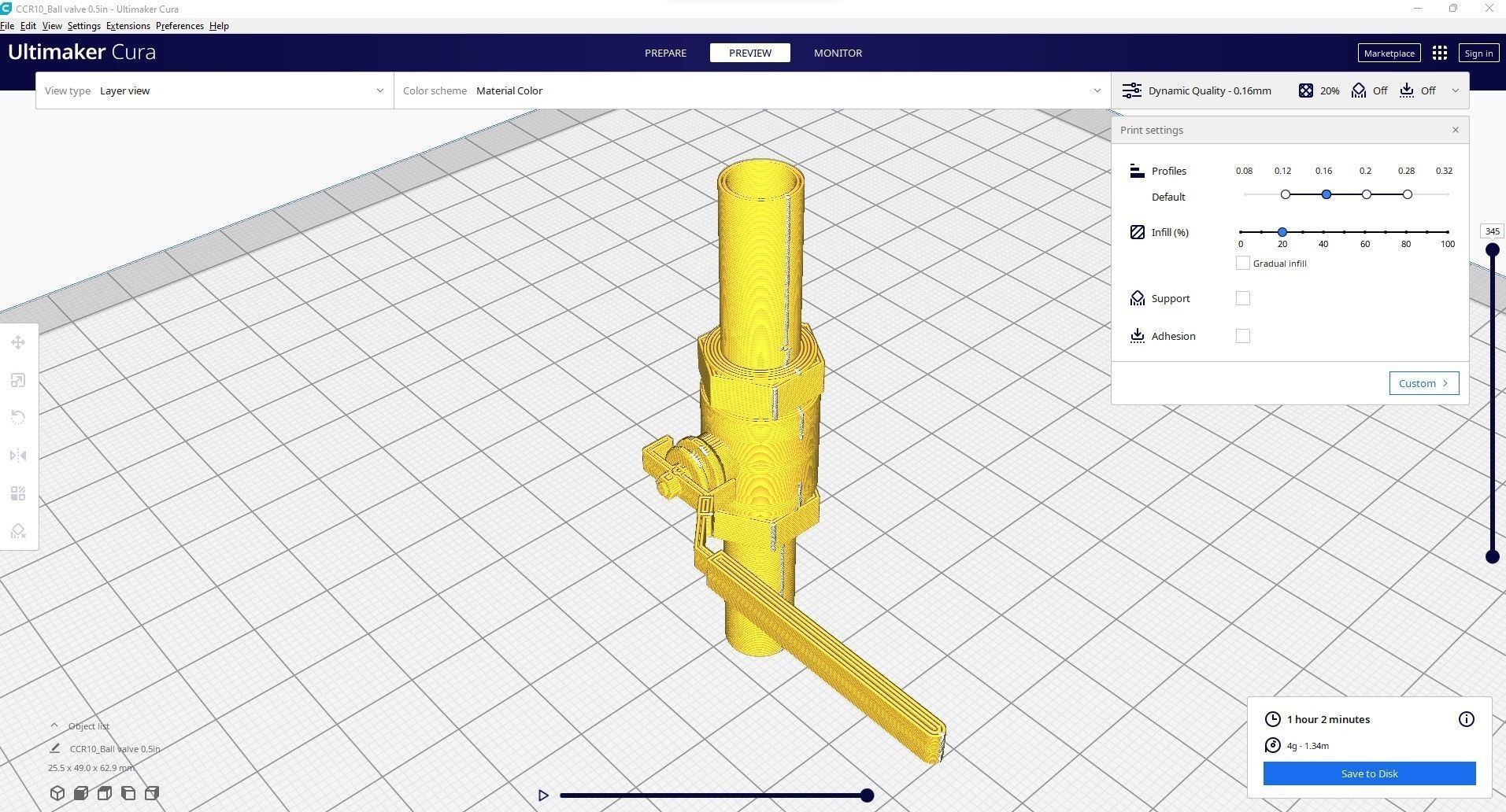 ball valve 1 2 in 3D model 3D printable | CGTrader