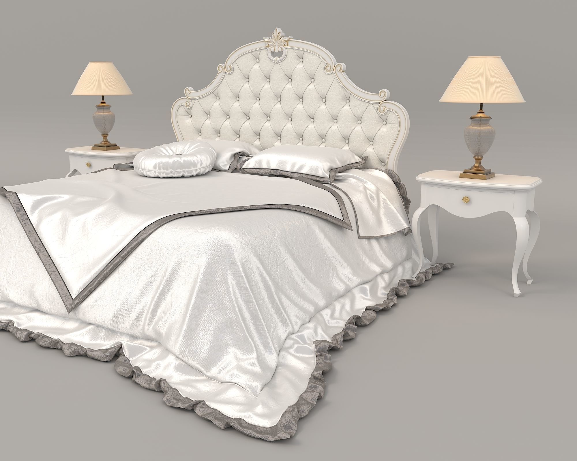 European Style Bed Set 10 3D model CGTrader