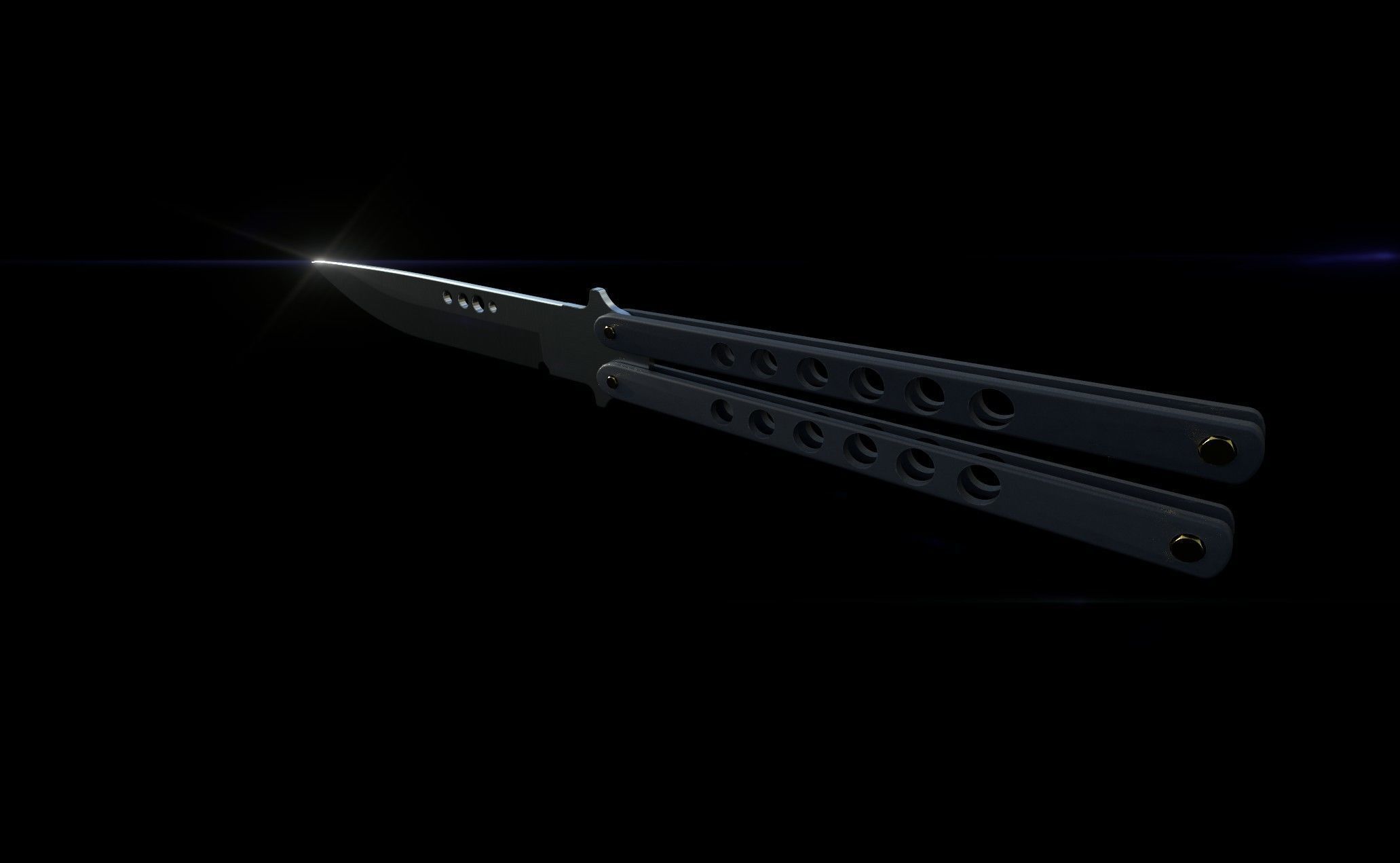 Butterfly Knife Game Ready 3D model CGTrader