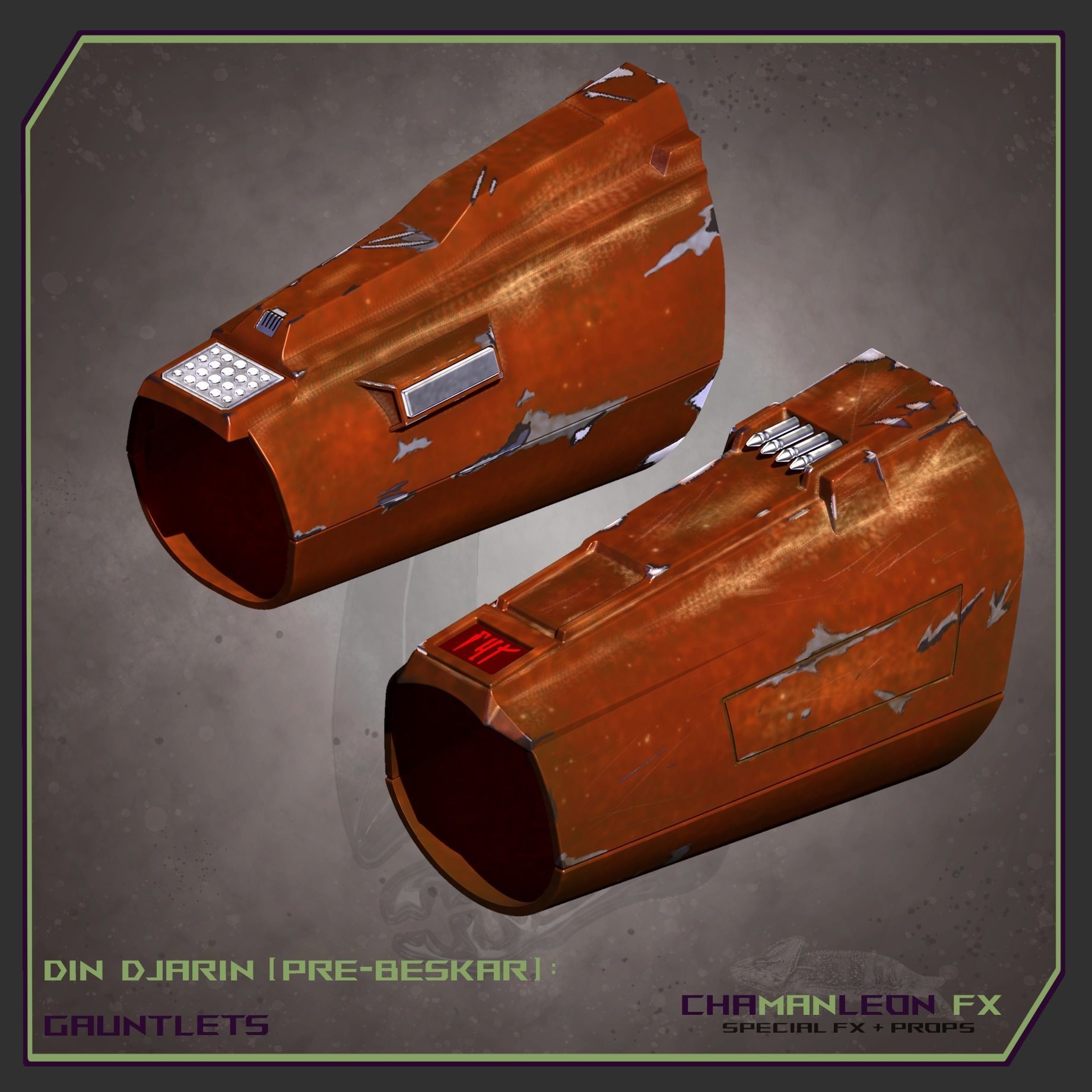 Din Djarin Mandalorian Pre Beskar Gauntlets Cosplay Armor 3D model 3D