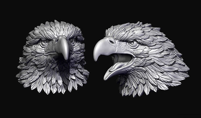 Detailed Eagle Heads 3D model 3D printable | CGTrader