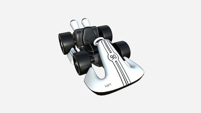 Cartoon Kart D10 White - Vehicle Racing Design