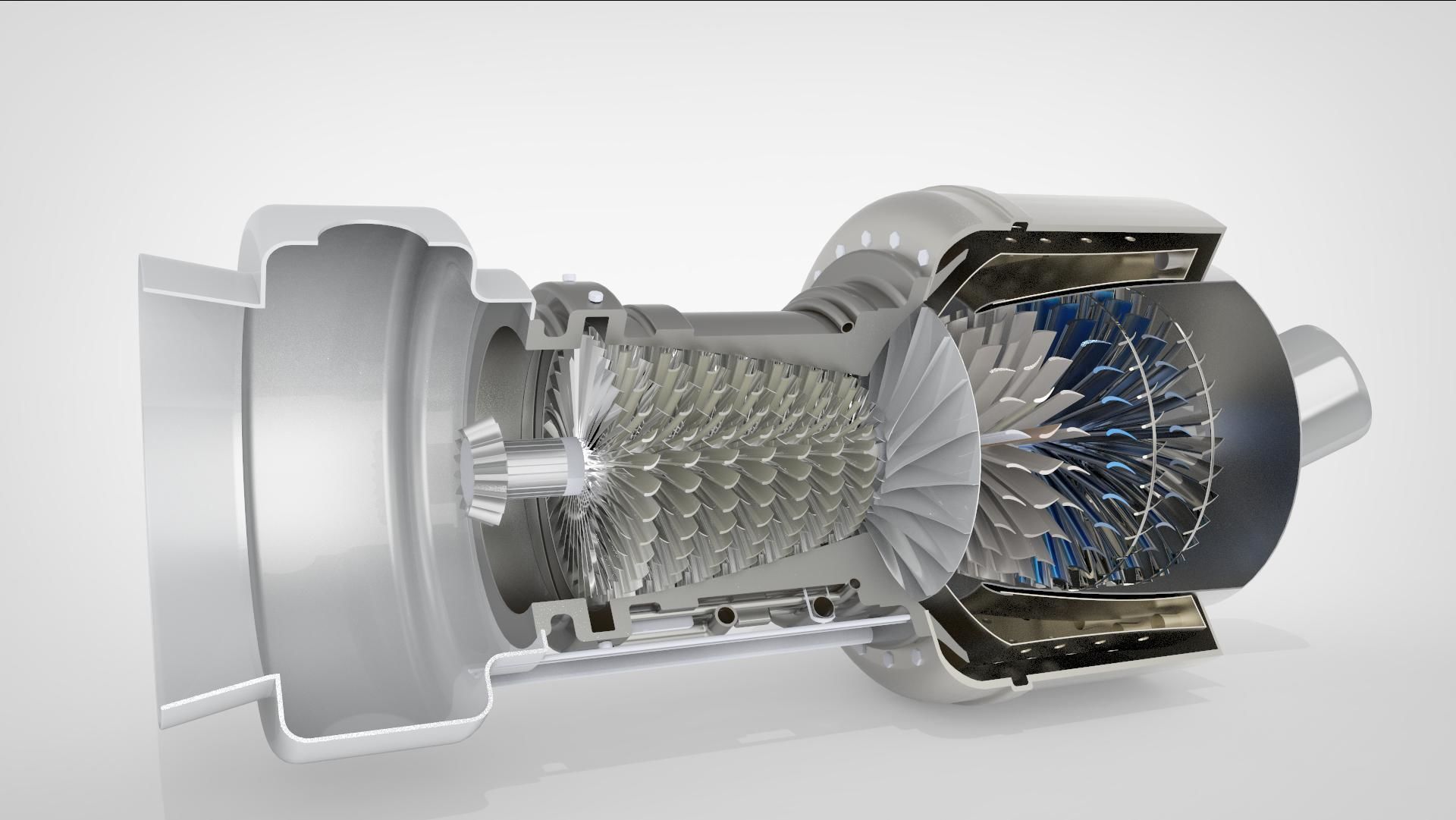 Turbo shaft Helicopter engine 3D model 3D printable | CGTrader