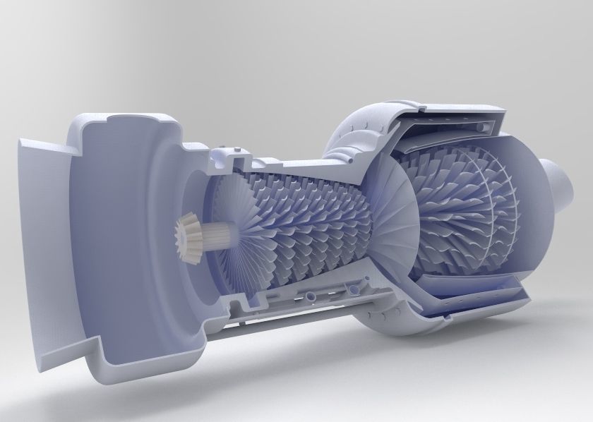 Turbo shaft Helicopter engine 3D model 3D printable | CGTrader