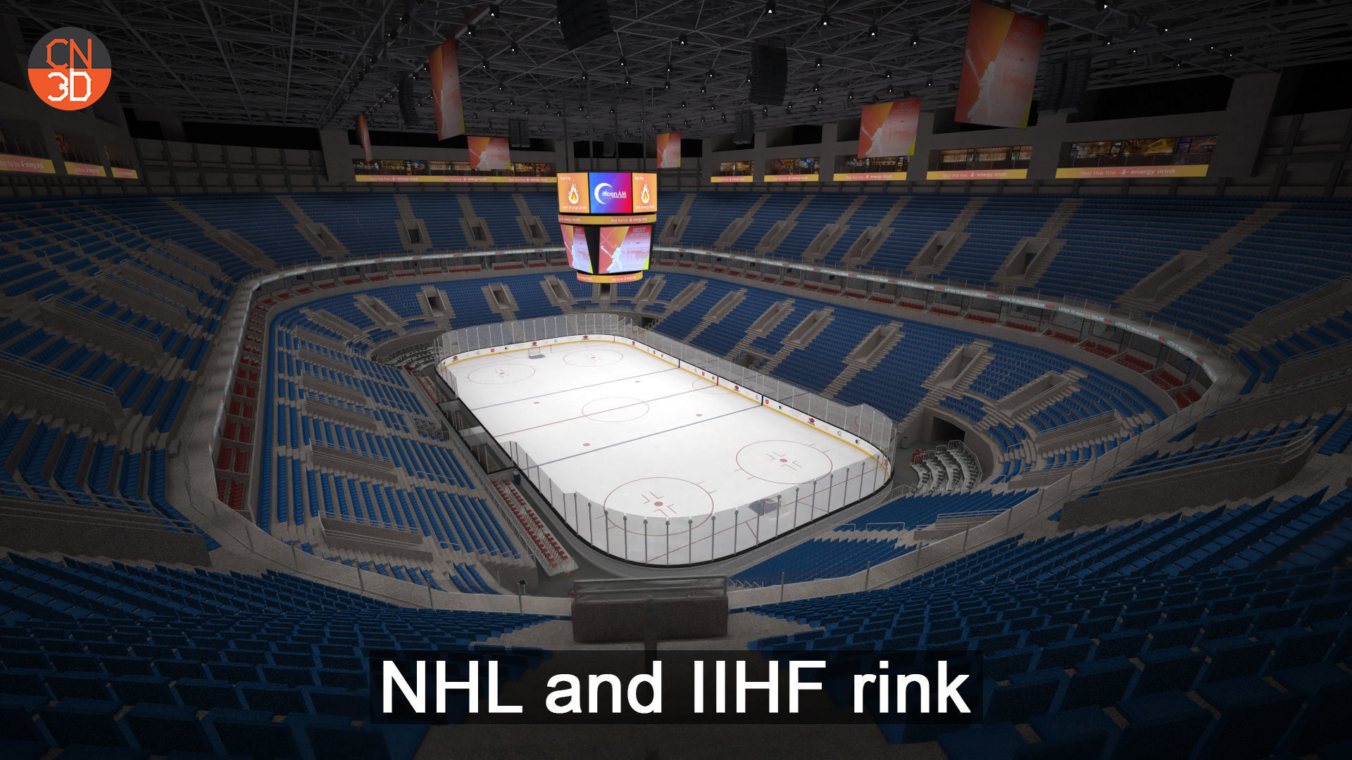 3D model NHL and IIHF Ice Hockey Arena interior low poly VR / AR / lowpoly CGTrader