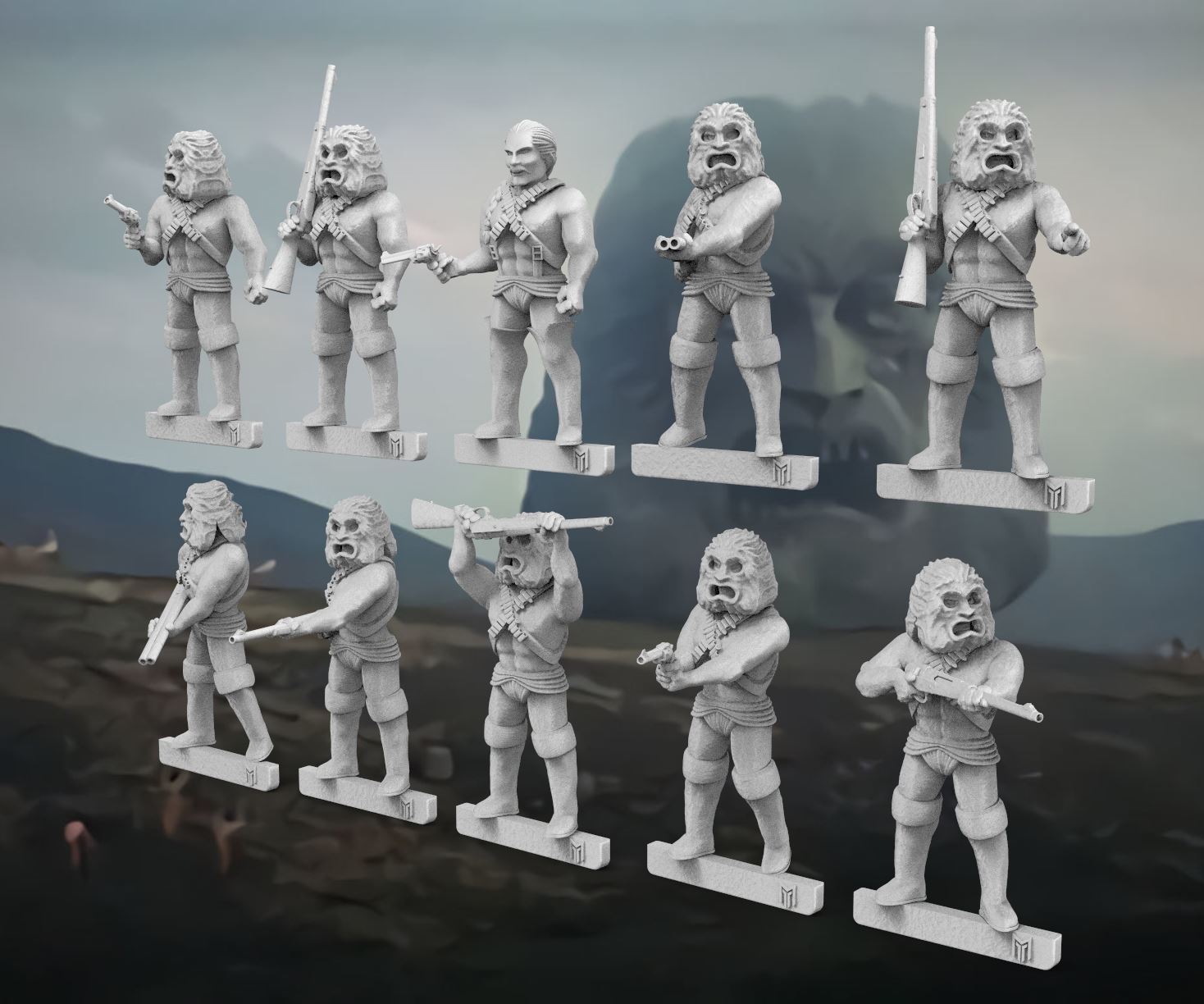 Sean Connery And The Zardoz Brutals In 28mm 3D Print 3D Model 3D sean-connery-and-the-zardoz-brutals-in-28mm-3d-print-3d-model-3d