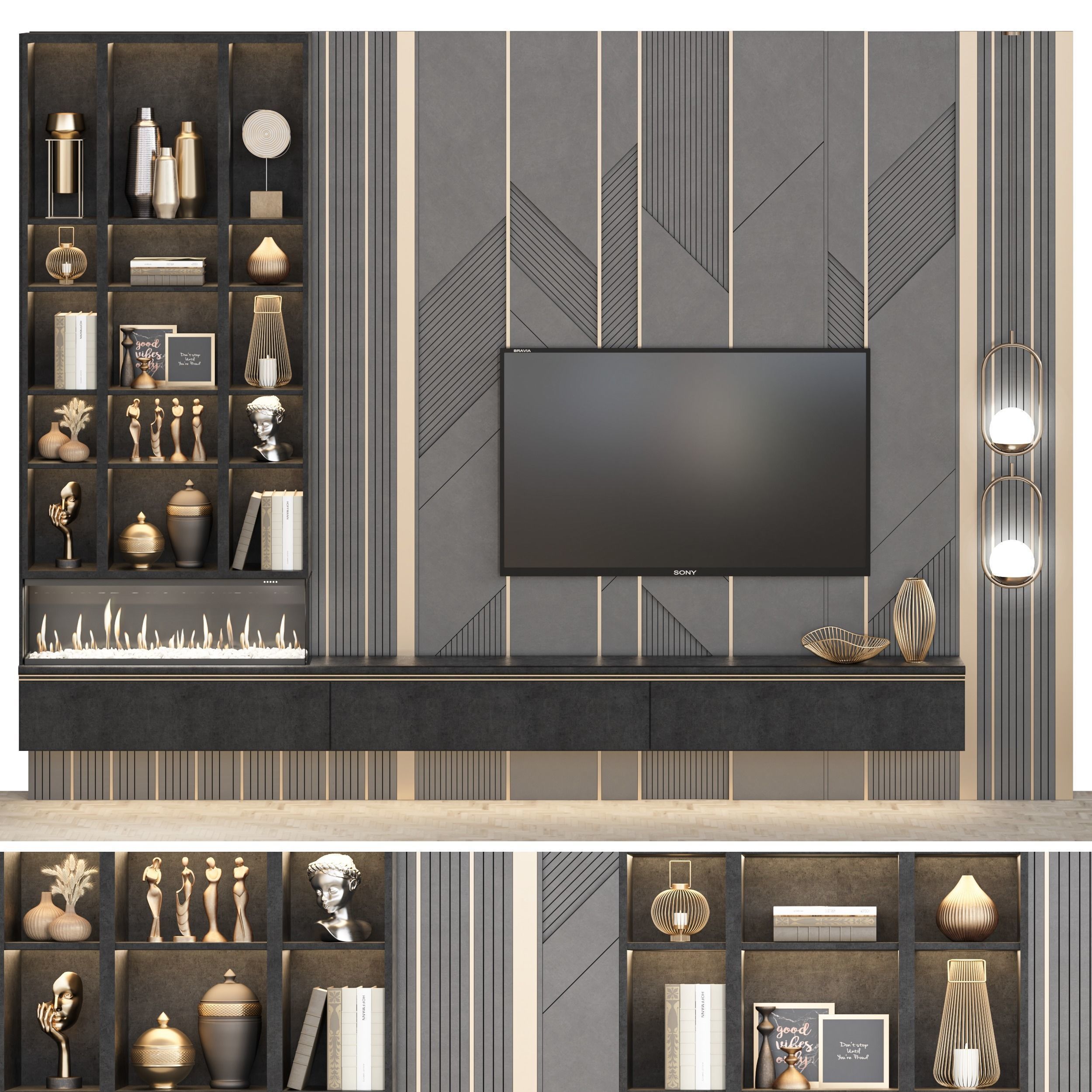 Tv Wall 22 3D model CGTrader