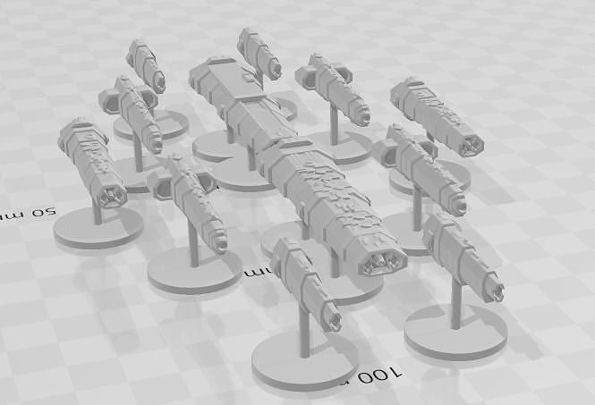 table top wargaming space ship battle group 3D model 3D printable ...