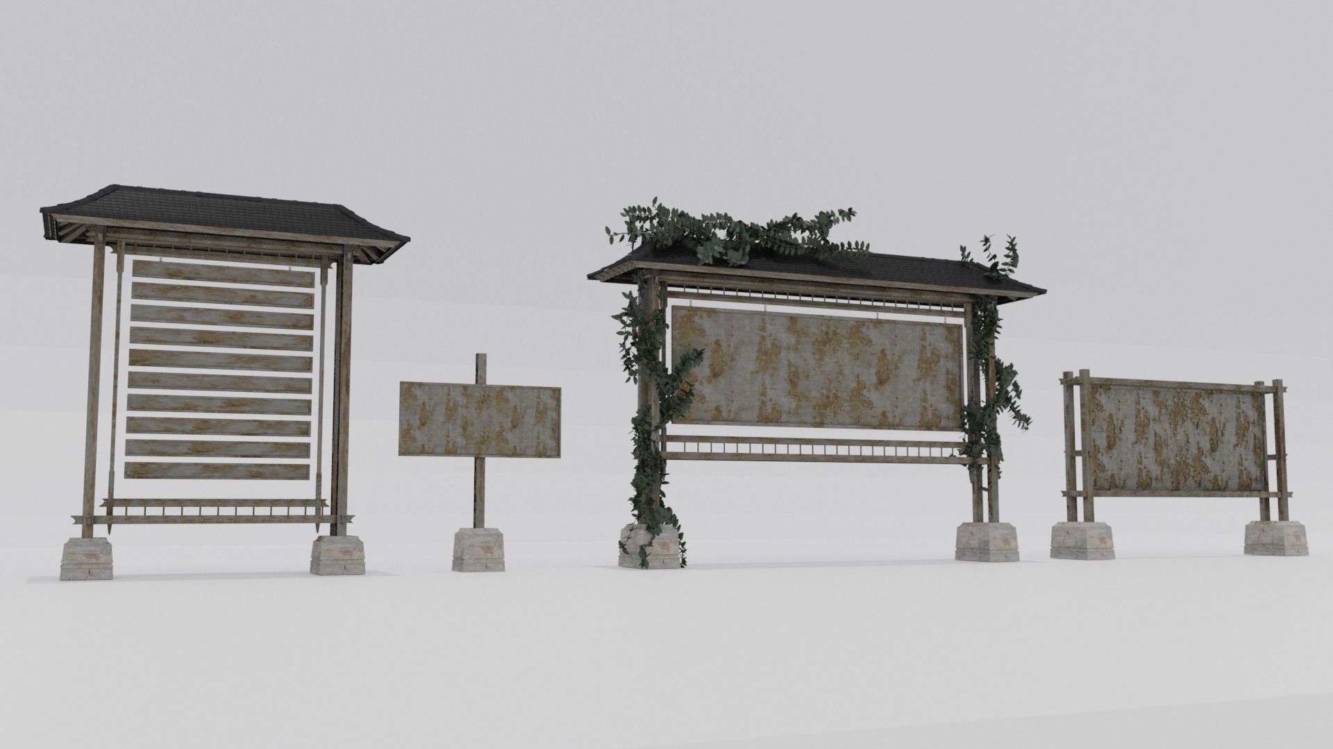 3D model Bulletin Board-Papan Pengumuman Bali Low Poly VR / AR / low ...