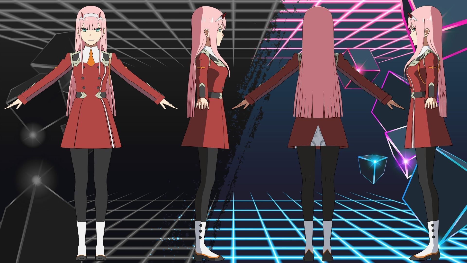 3D model Zero Two Defalt Darling in the Franxx Blender VR / AR
