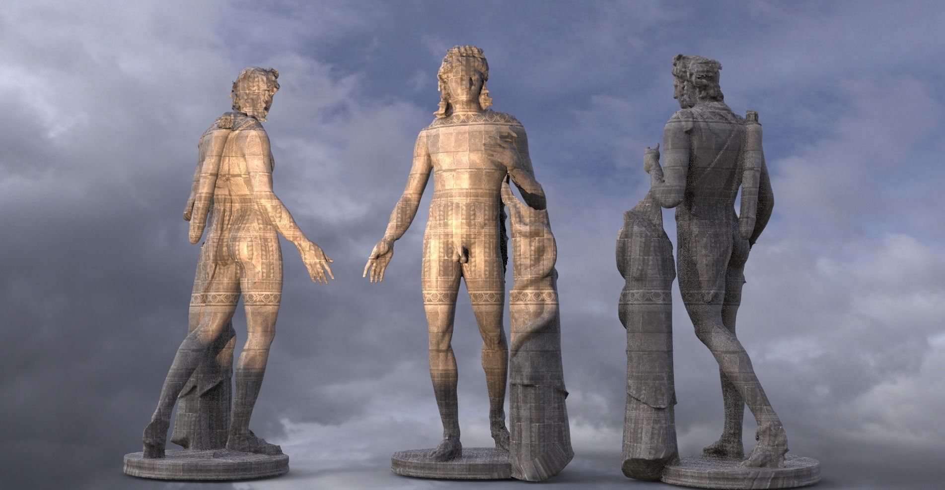 Apollo Greek Sun God sculpture 3D model CGTrader