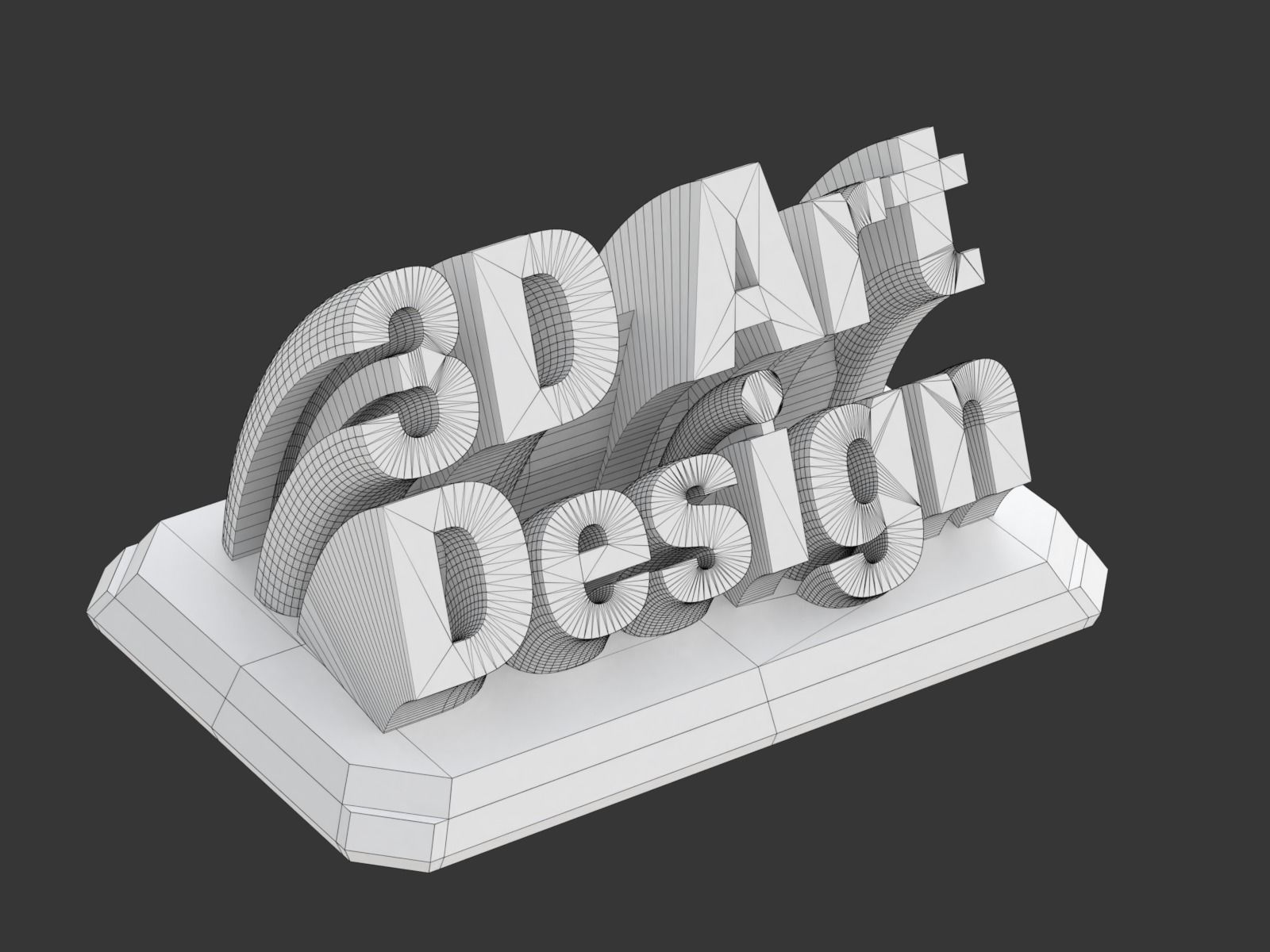 Printable Sweeping Text Plate 3D model 3D printable CGTrader