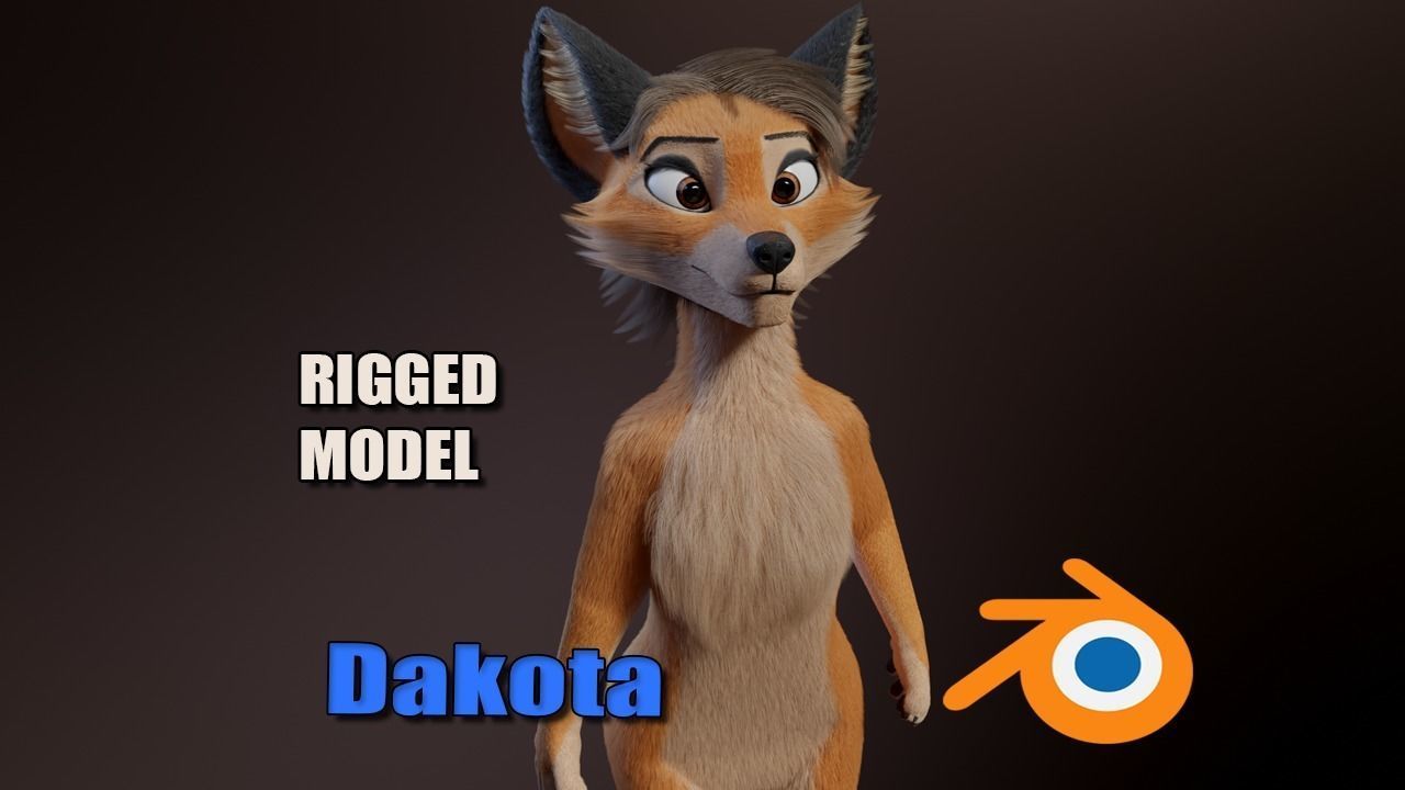 Dakota Anthro Fox 3D model rigged | CGTrader