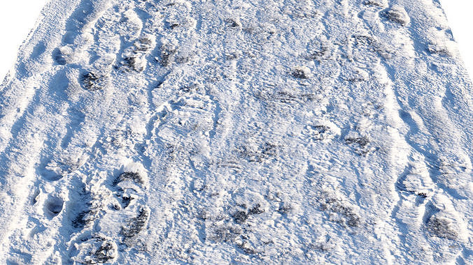 Winter sidewalk path 04 3D model