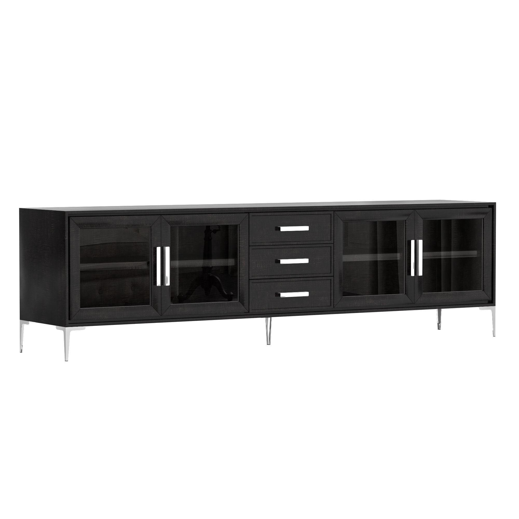BENOIT GLASS 4DOOR MEDIA CONSOLE WITH DRAWERS 3D model CGTrader