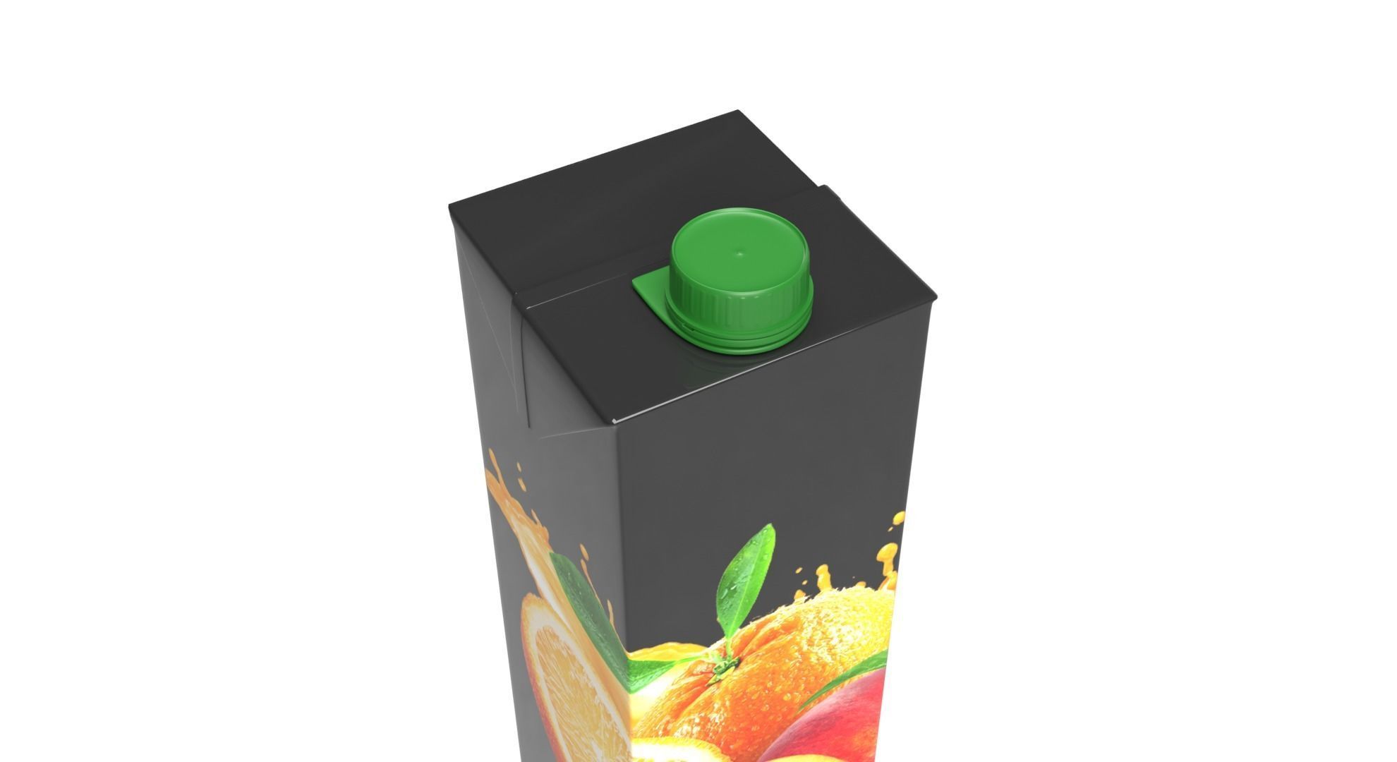 Juice 1000ml cardboard box packaging with cap 3D model CGTrader