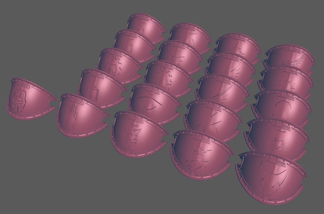 Imperial Knight Shoulder Pads free 3D model 3D printable | CGTrader