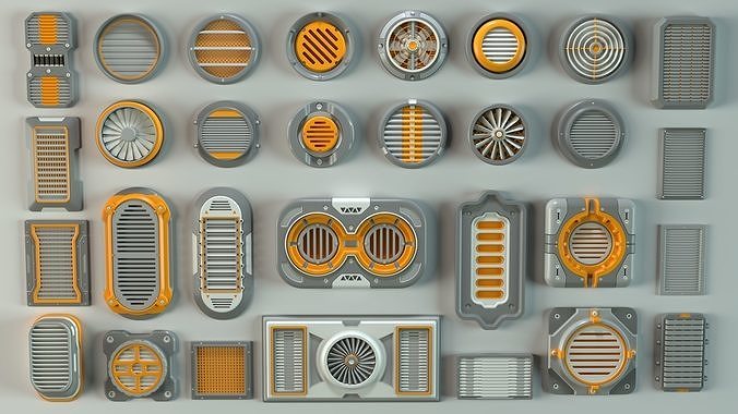 Industrial Kitbash-1 - 30 pieces 3D model