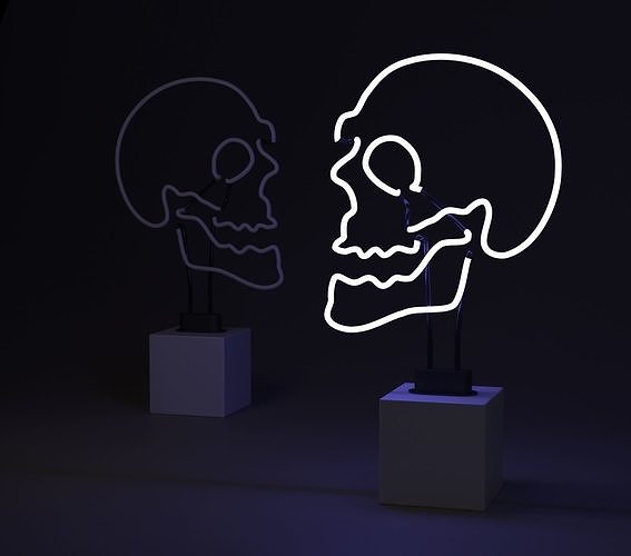 SCULL NEON LIGHT 3D model