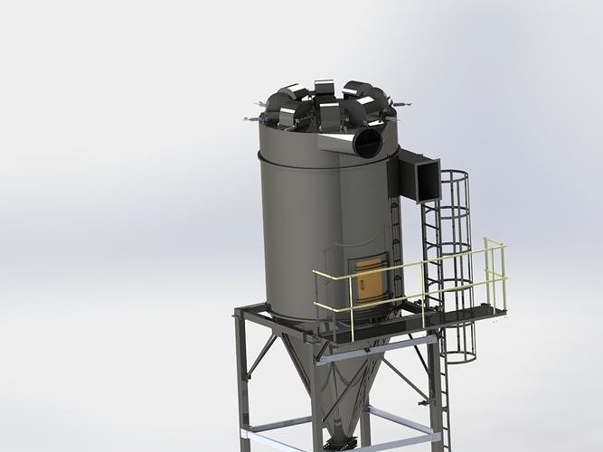 reverse air filter 7500m3 capacity 3D model CGTrader