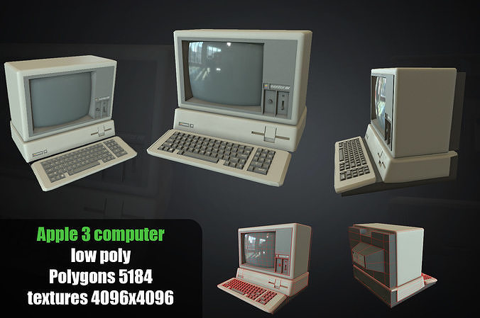 3D model Apple 3 computer - PBR Game Ready model VR / AR / low-poly ...