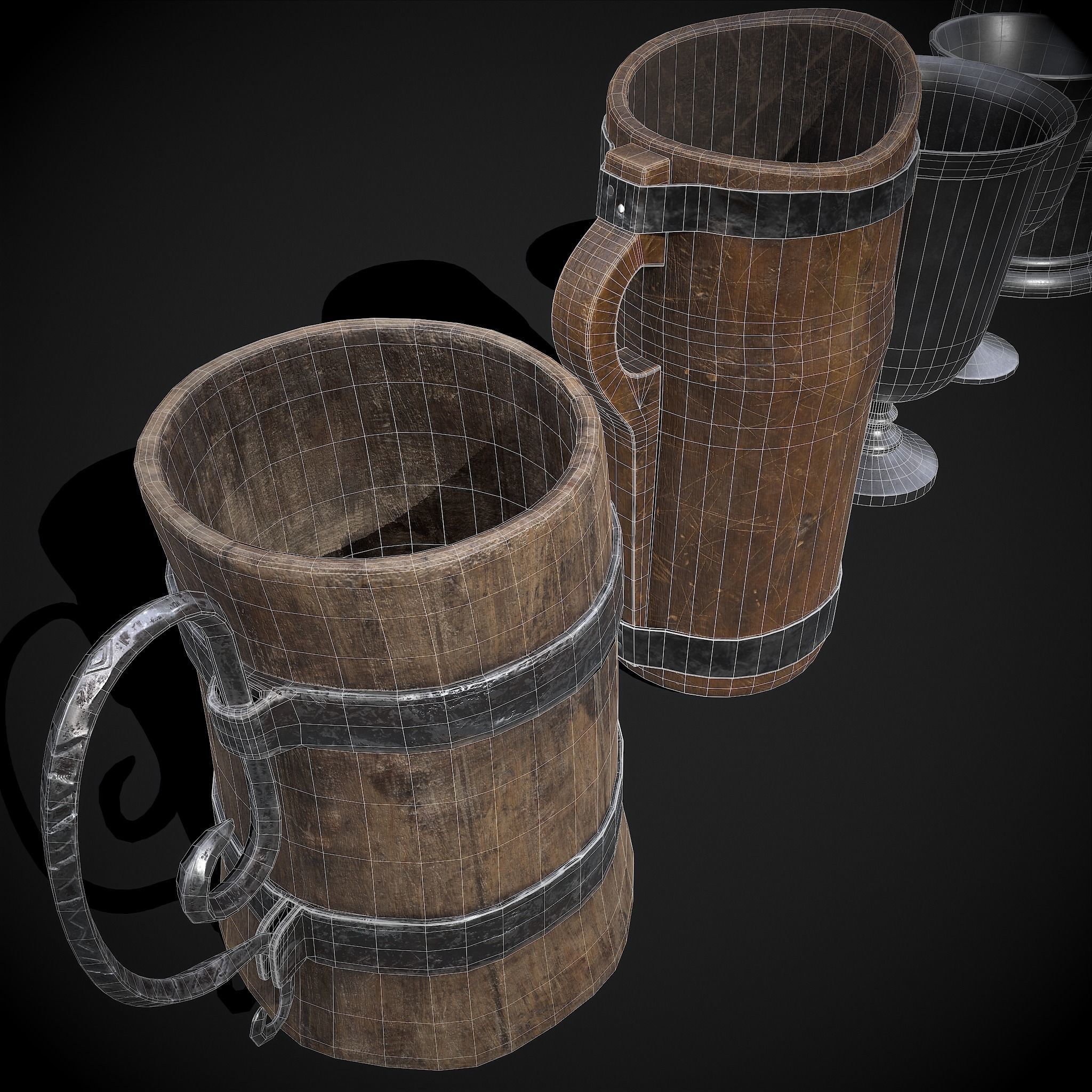 Medieval Cups Five 3D Model Collection CGTrader