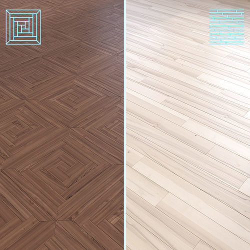 Parquet - Laminate - Wooden floor 2 in 1 Low-poly 3D model