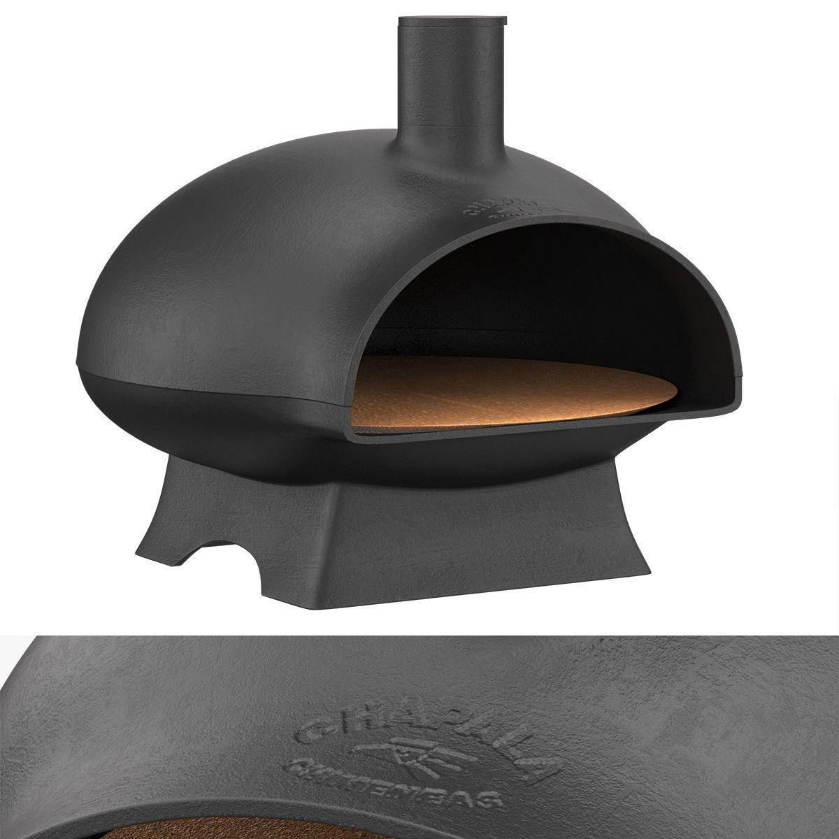 CAST IRON WOOD FIRED PIZZA OVEN CO4000 3D model CGTrader