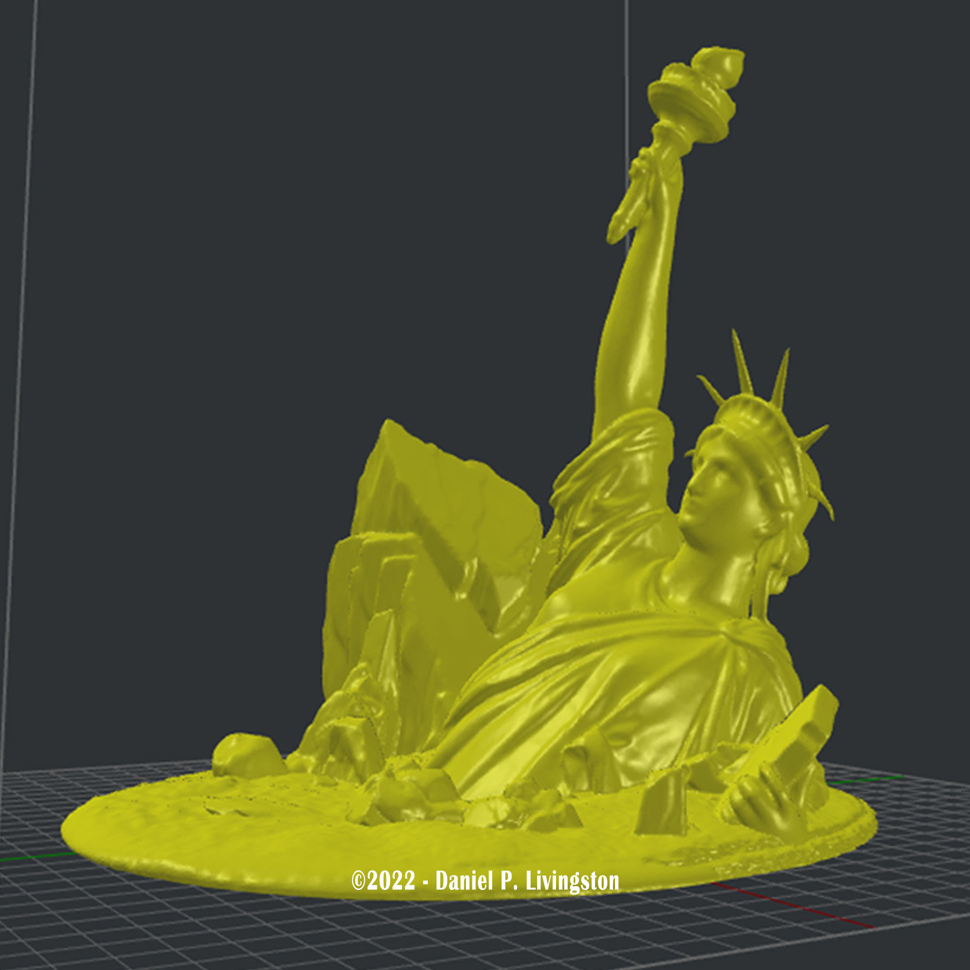 Statue of Liberty from of the Apes 3D Print STL Model 3D model