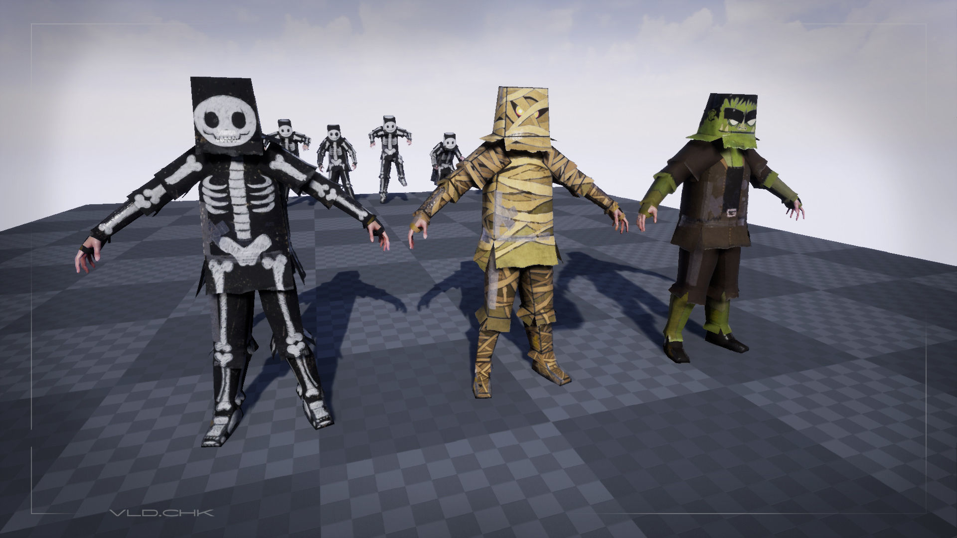 3D model Cardboard Boy Skin Pack VR / AR / low-poly | CGTrader