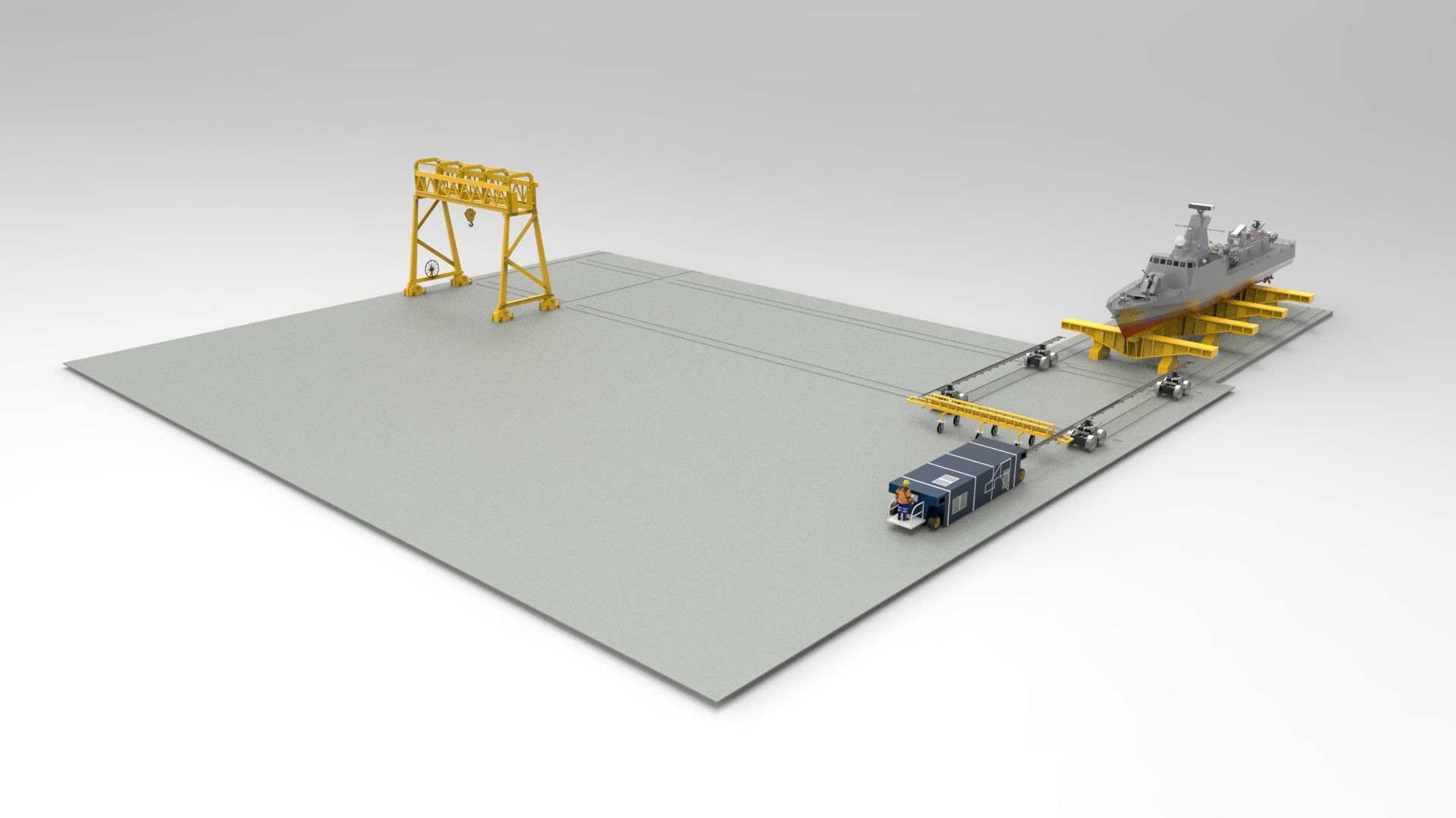 shipyard model ship on dock 3D model CGTrader