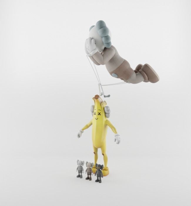 3D model Kaws Peely Backbling and Glider VR / AR / low-poly | CGTrader