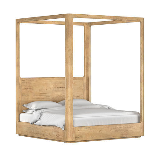 OSLO PANEL PLATFORM CANOPY BED 3D model CGTrader