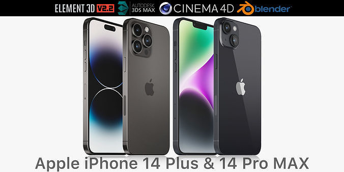 Apple iPhone 14 Plus and 14 Pro MAX 3D model | CGTrader