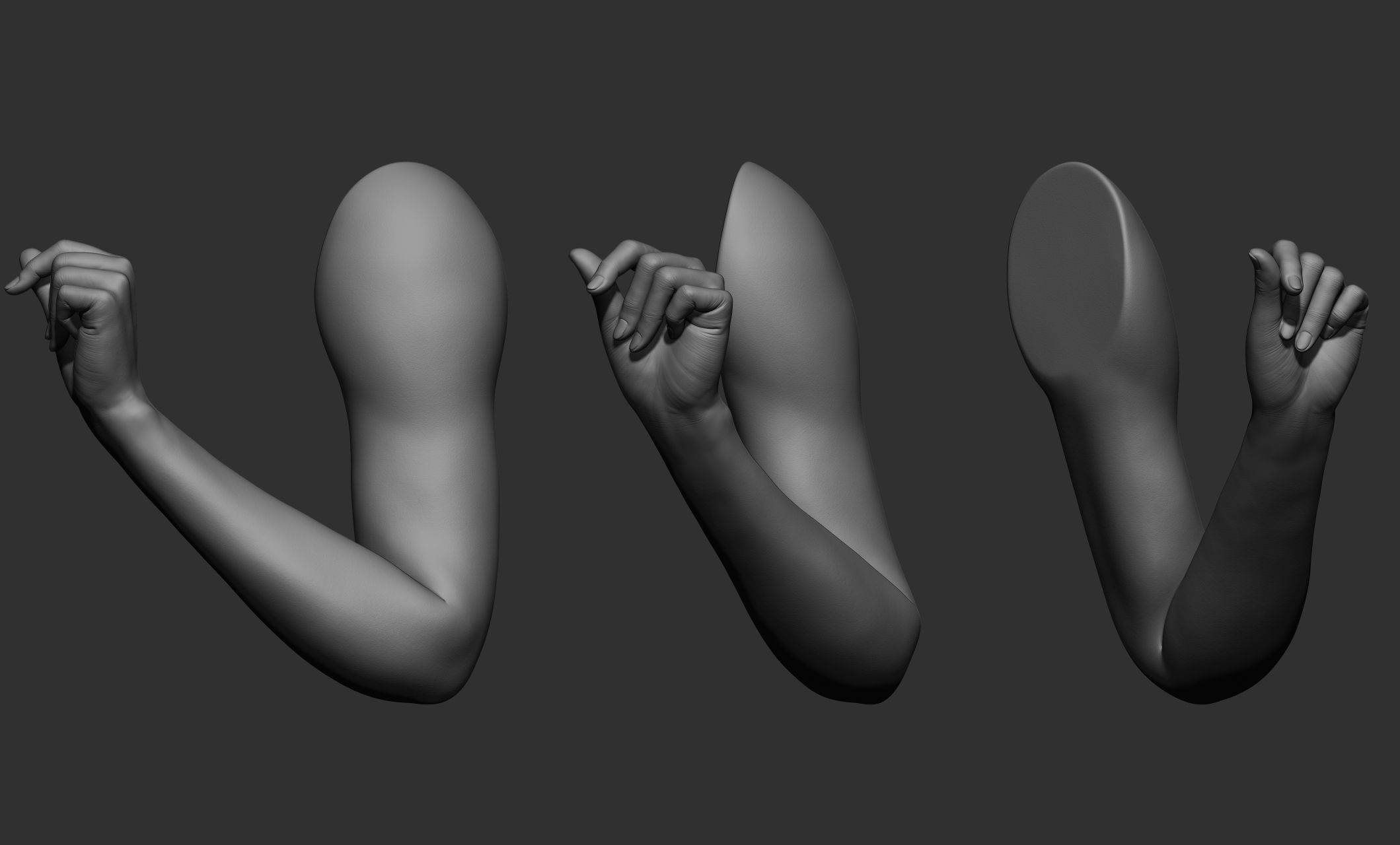 16 female arm poses 3D model CGTrader
