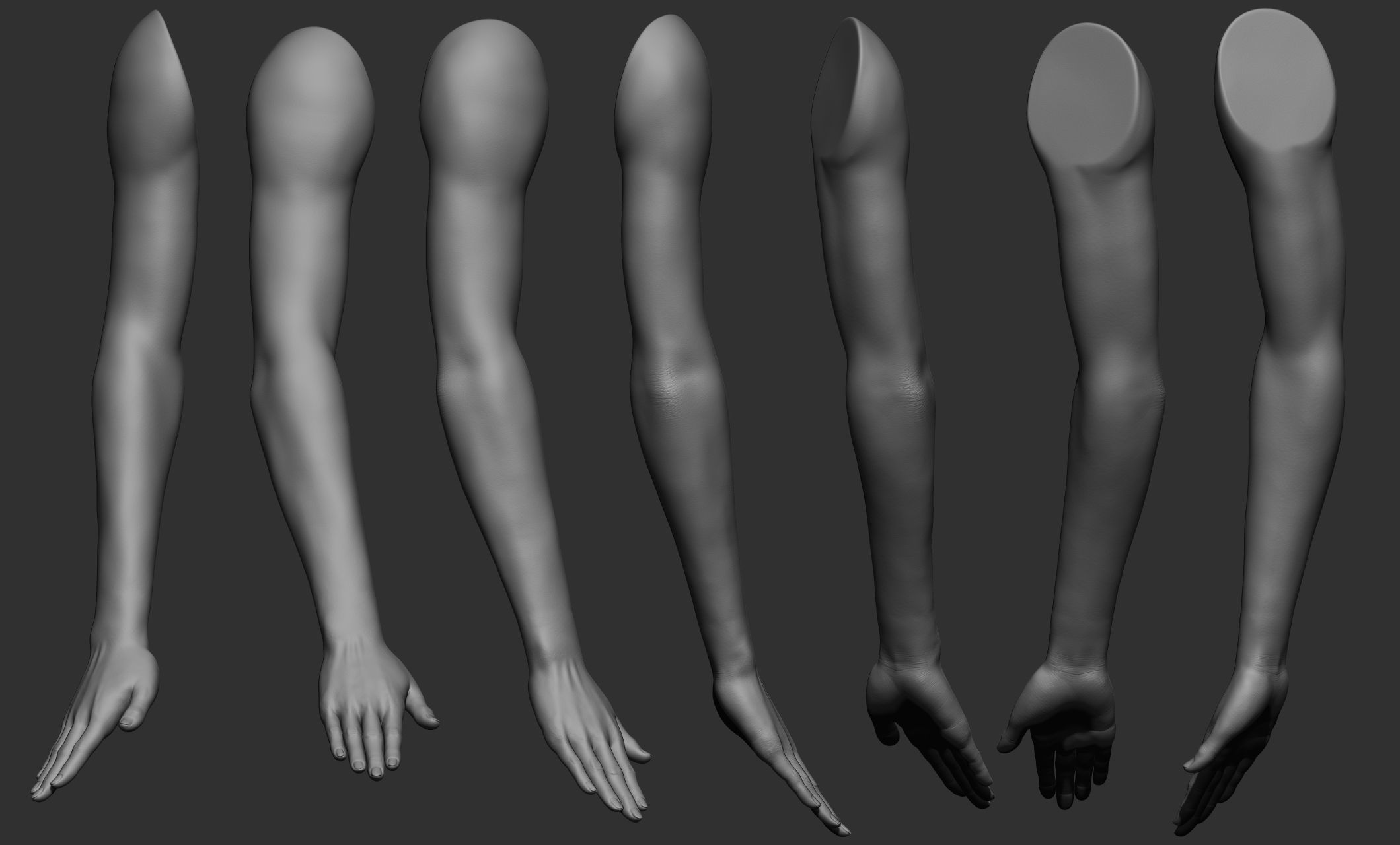 16 female arm poses 3D model CGTrader