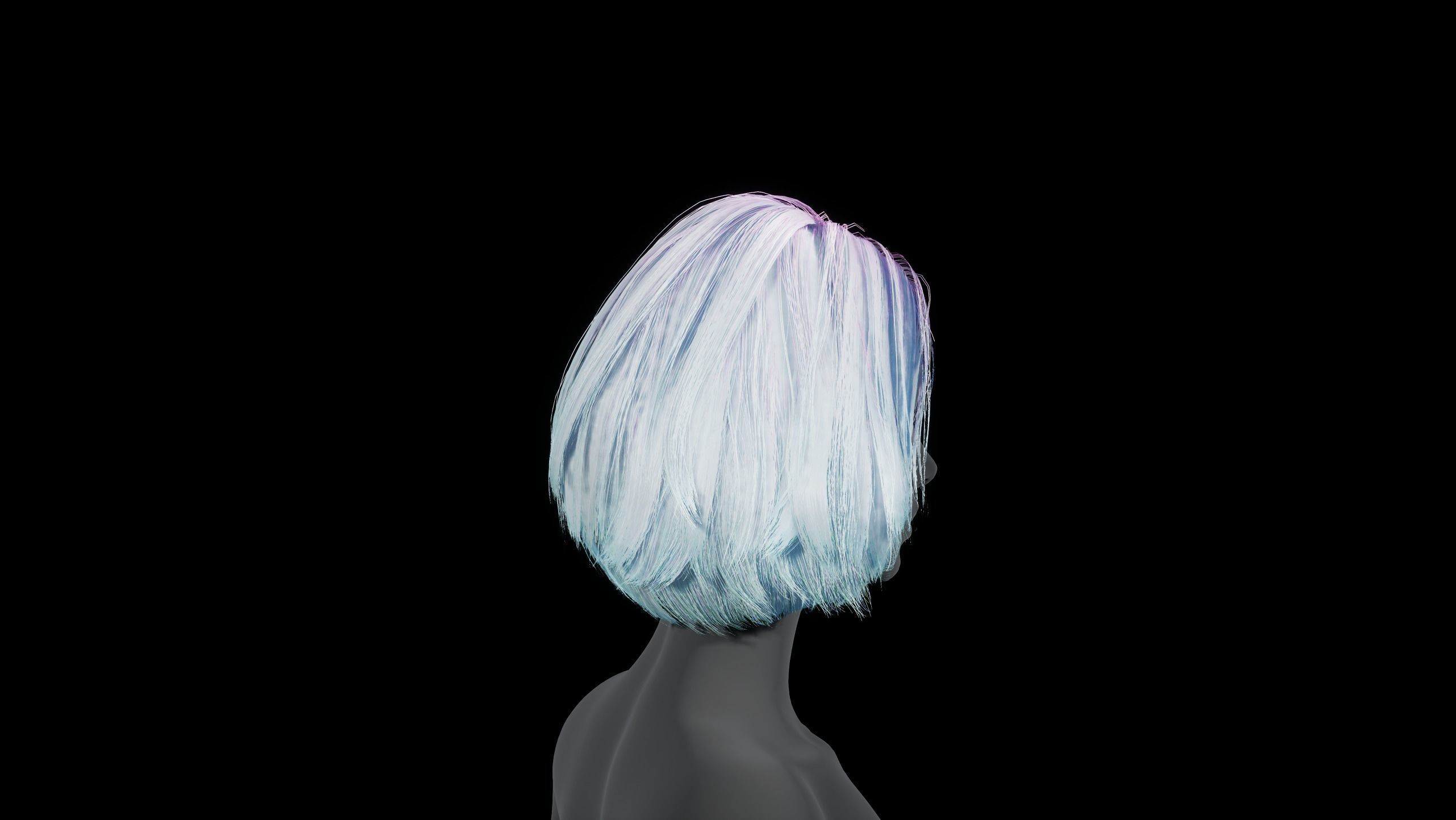 3D model Hairstyle PBR 11484Tris Rigging Skinning VR / AR / low-poly ...