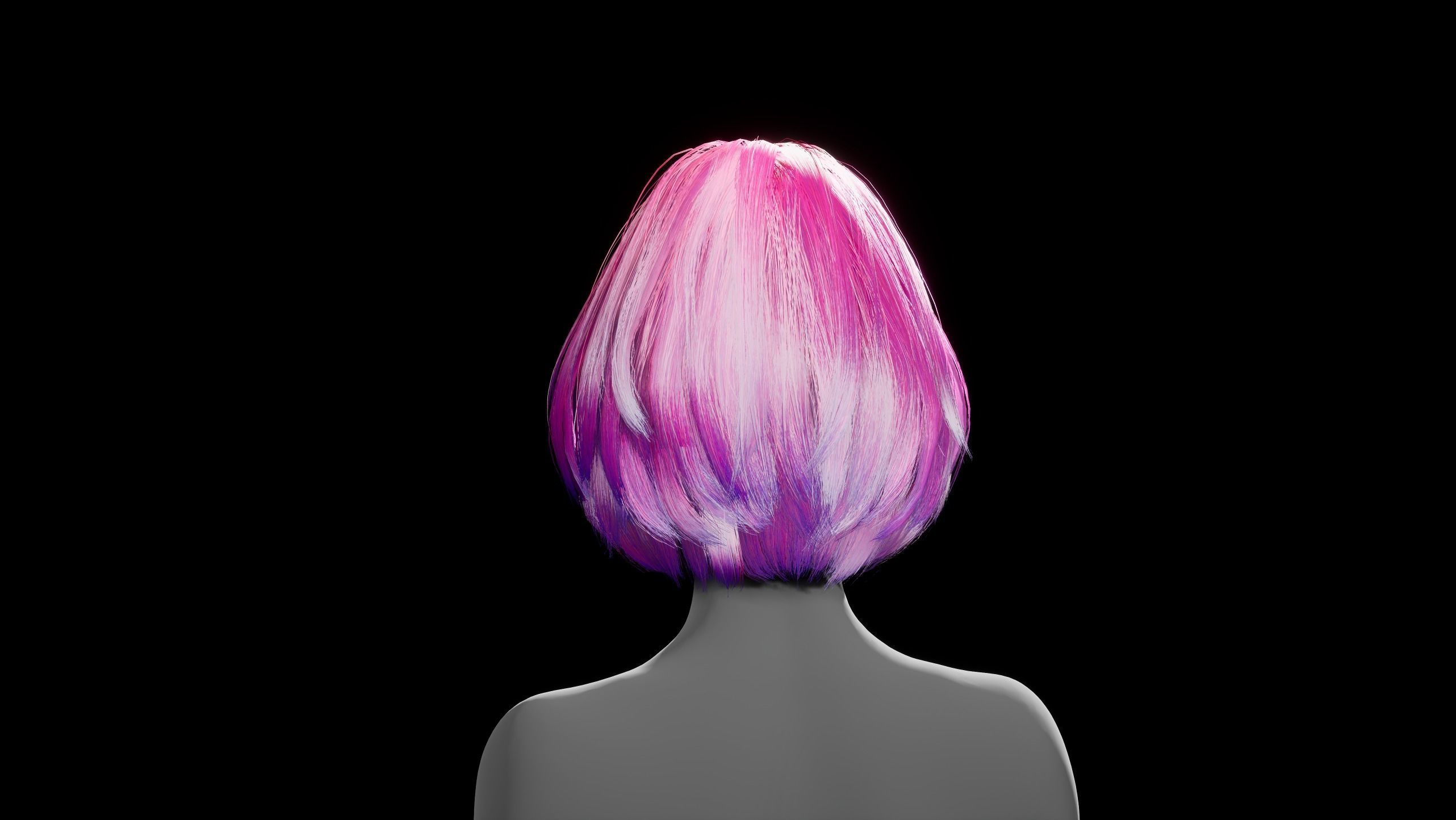 3D model Hairstyle PBR 11484Tris Rigging Skinning VR / AR / low-poly ...